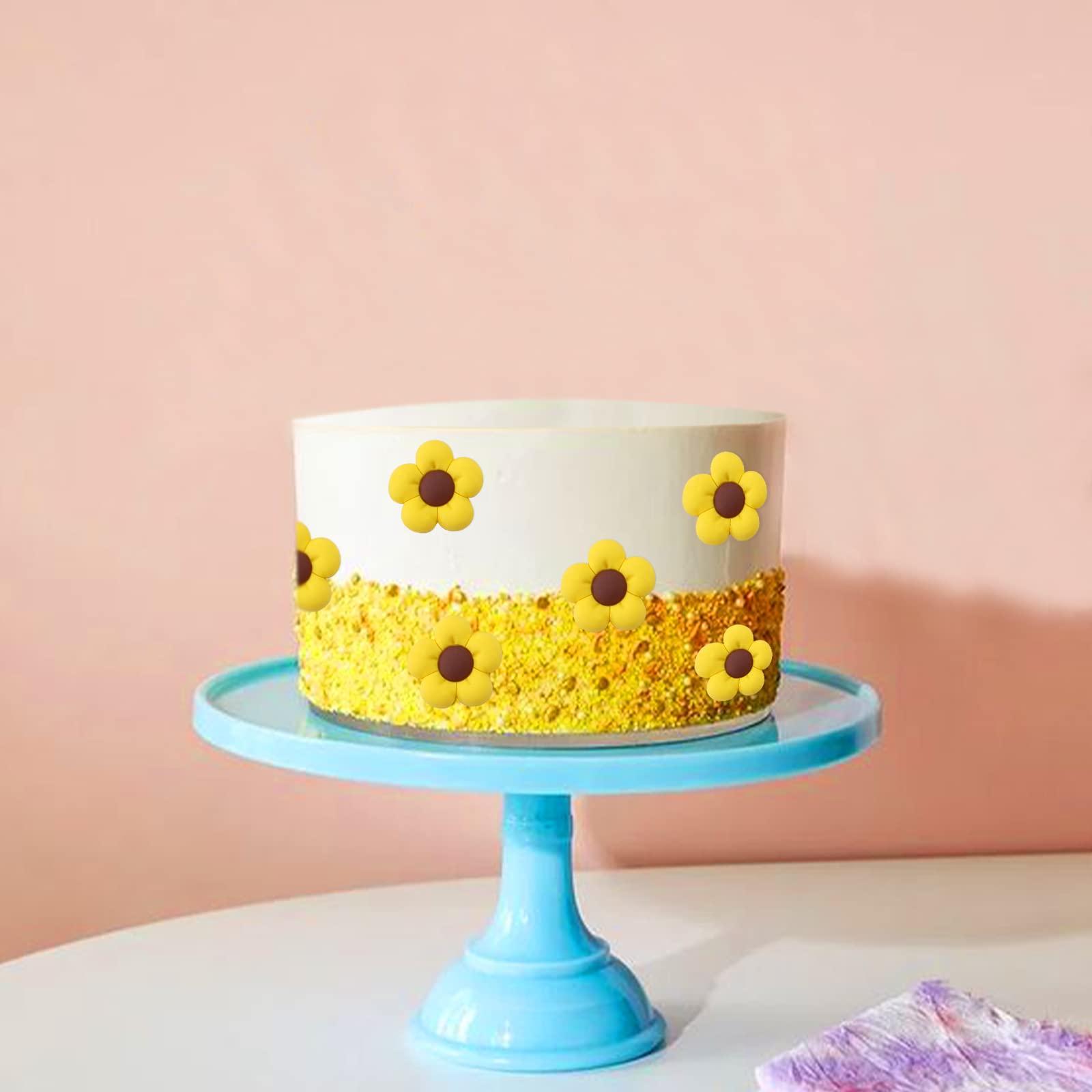 25 Pack Sunflower Cupcake Toppers - Floral Party Decorations for Birthday, Baby Shower & Wedding - Non-Edible Cake Decor Picks for Spring & Summer Events