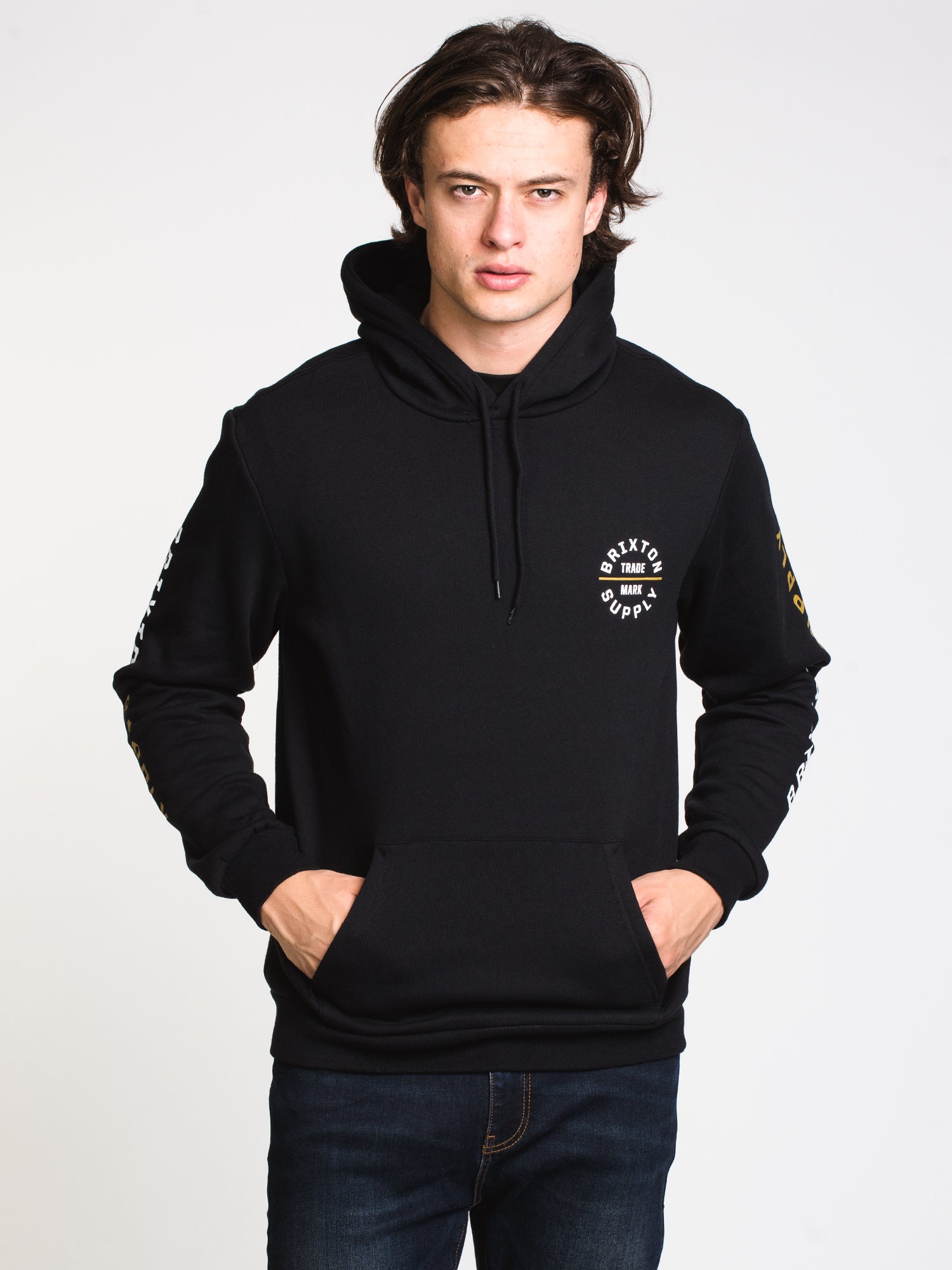 BRIXTON OATH VI Pullover Hoodie for Men - Premium Cotton Blend Sweatshirt with Front Pocket | Casual Streetwear for Everyday Comfort & Style