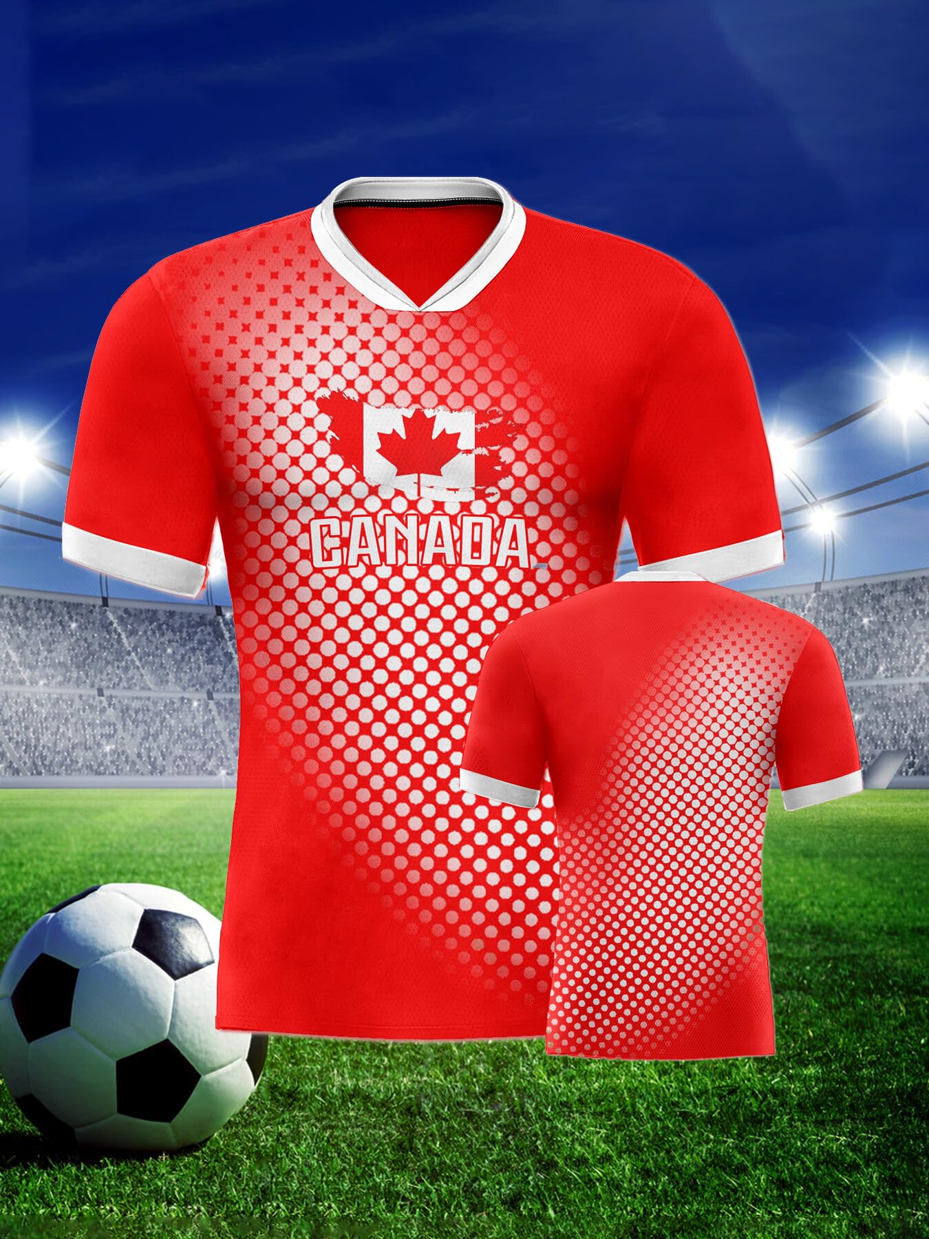 USA Soccer Jersey with Flag & Polka Dot Design - Men's Fashion Soccer Uniform Shirts for Fans (Sizes S-3XL) - Perfect for Game Day, Fan Events & Soccer Gifts