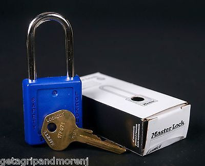 MASTER LOCK Zenex Steel Shackle Blue Safety Lockout Padlock 410Blu (Set of 2) - Industrial Equipment Security, Electrical Panel Lockout, OSHA Compliance for Workplace Safety