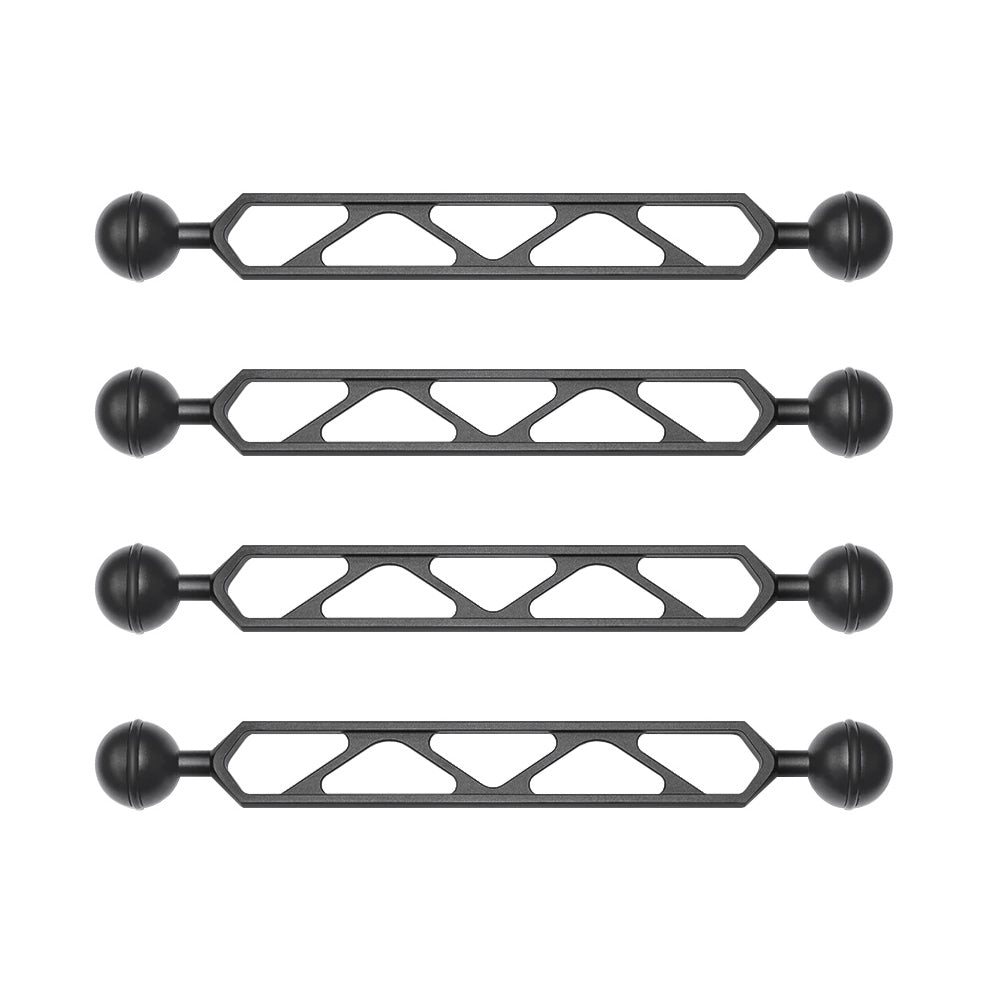 4 x 8/20.5cm Aluminum Double 1 Inch Ball Arm Ver.X - Heavy Duty Adjustable Mounting Bracket for TV, Monitor & Speaker Installation