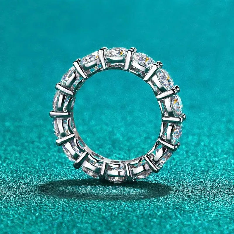 7ct 5mm Round Cut Moissanite Eternity Ring for Women & Men - Sparkling Wedding Band in S925 Sterling Silver - Perfect for Anniversaries, Engagements & Special Occasions