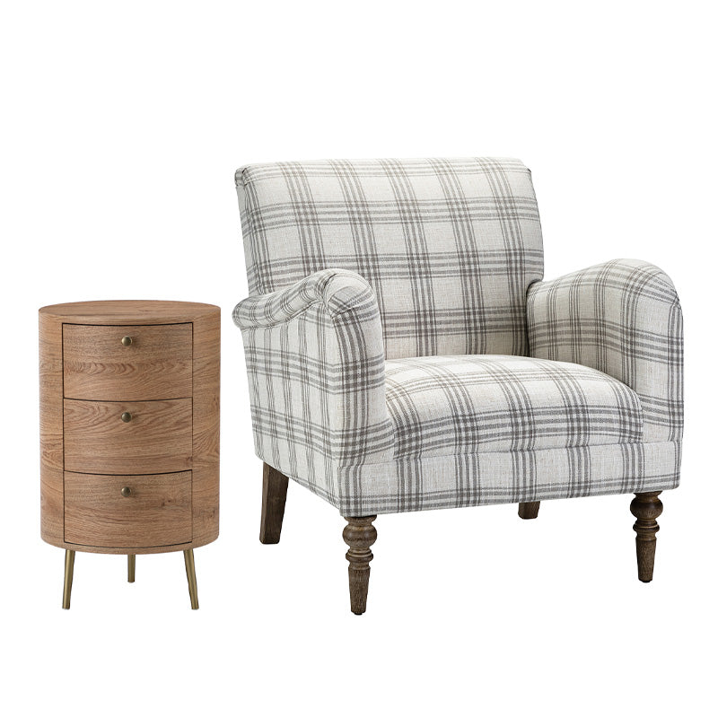 Sadie Upholstered Armchair with Side Table - 2 Piece Living Room Furniture Set for Small Spaces, Apartments & Cozy Reading Nooks