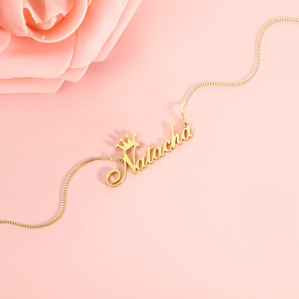 Personalized Name Necklace for Women - Custom Engraved Pendant Jewelry Gift for Best Friends, Mom, Girlfriend | Birthday, Anniversary, Valentine's Day Gift Idea