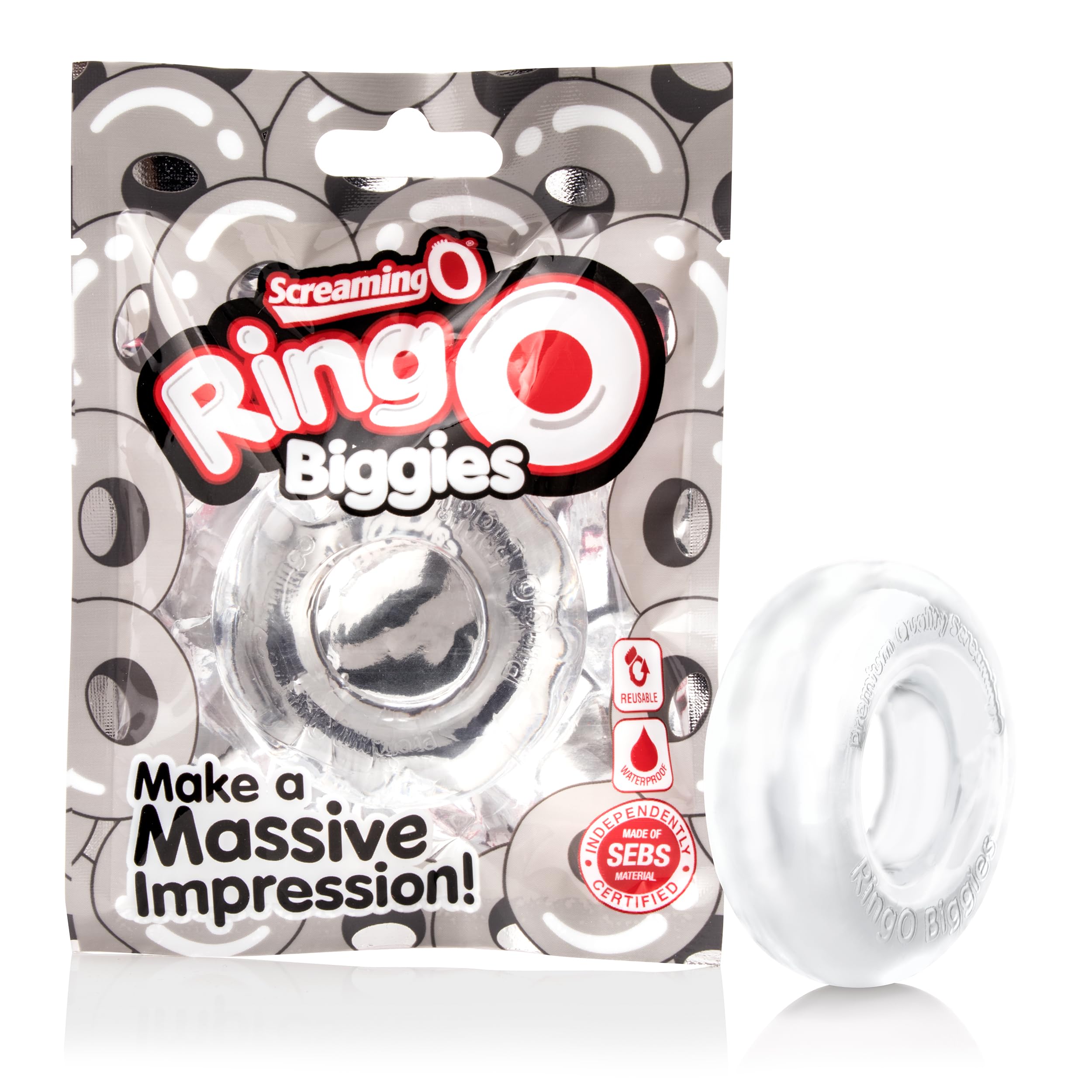 **Screaming O Ringo Biggies Clear Disposable Cock Ring - Award-Winning Penis Ring for Enhanced Pleasure - Couples Sex Toy for Mutual Satisfaction - Perfect for Sensual Massage & Spicing Up Intimate Moments**