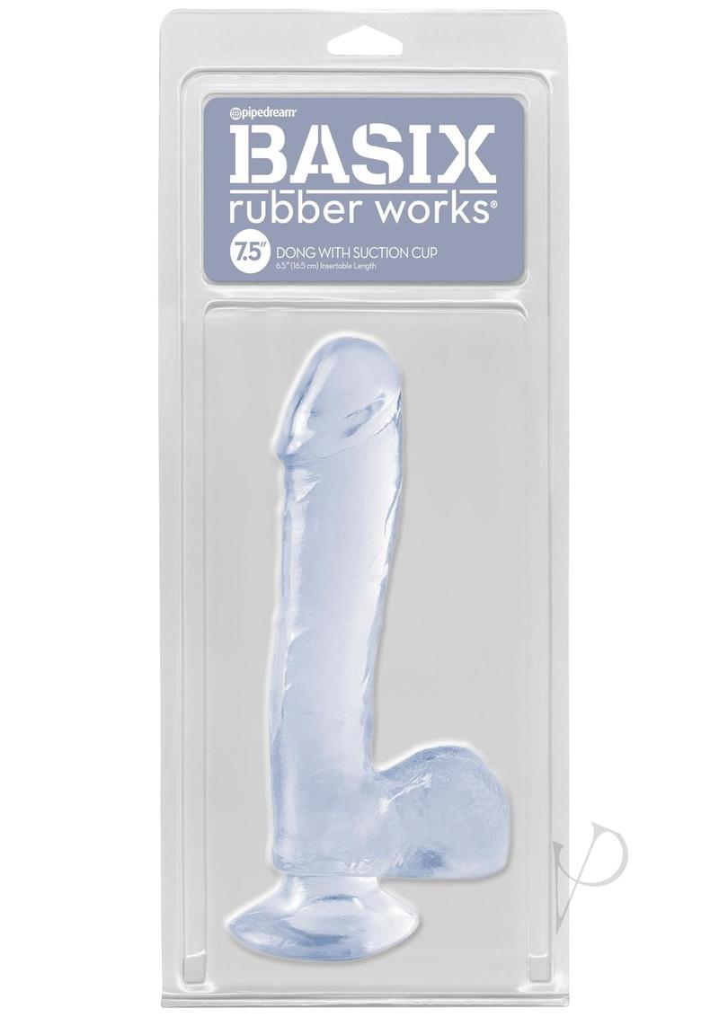 Basix Dong Suction Cup 7.5 Inch Clear - Strong Bathroom Shower Wall Mount for Toys, Razors & Sponges - Perfect for Home, Gym Locker or Poolside Use