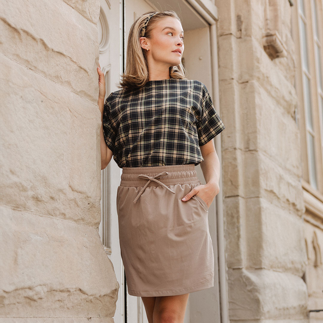 Cher Skirt for Women - Elegant Chestnut Brown A-Line Skirt | Perfect for Office, Party & Casual Wear