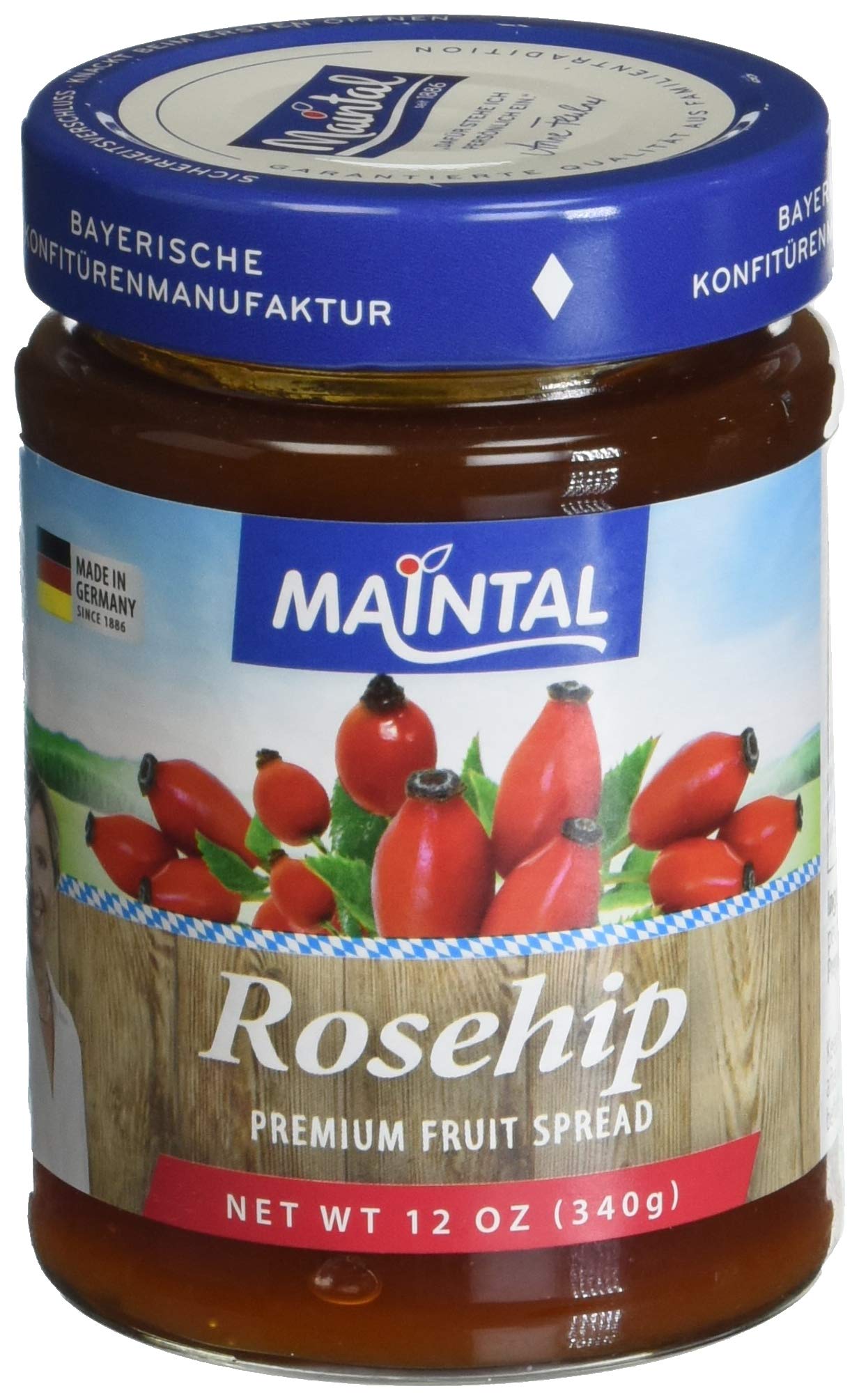 Premium Organic Rosehip Fruit Spread - 12oz (Pack of 2) | All-Natural Jam for Toast, Yogurt & Baking | Gluten-Free & Vegan-Friendly Spread