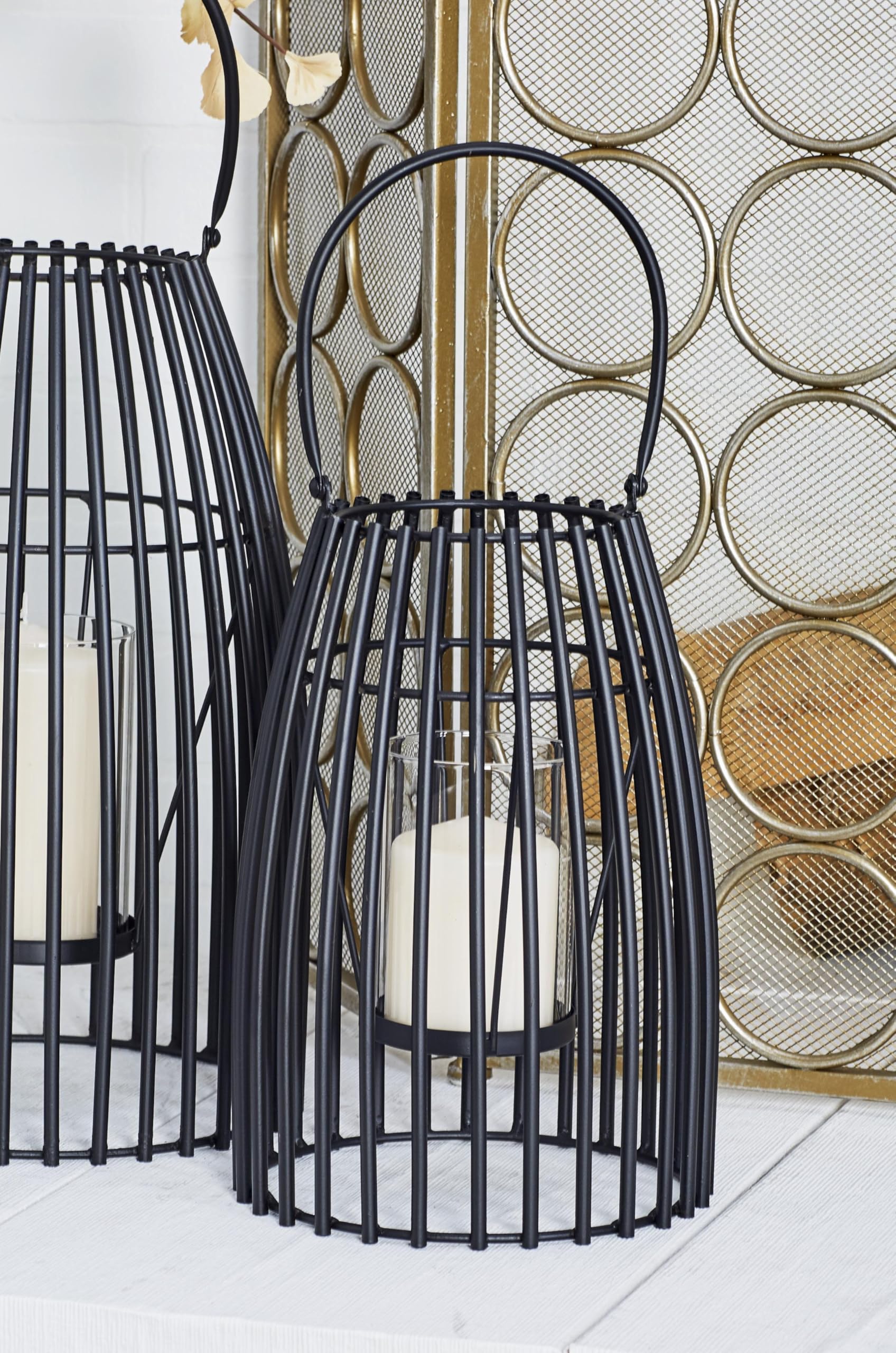 Deco 79 Black Metal Candle Lantern - 8