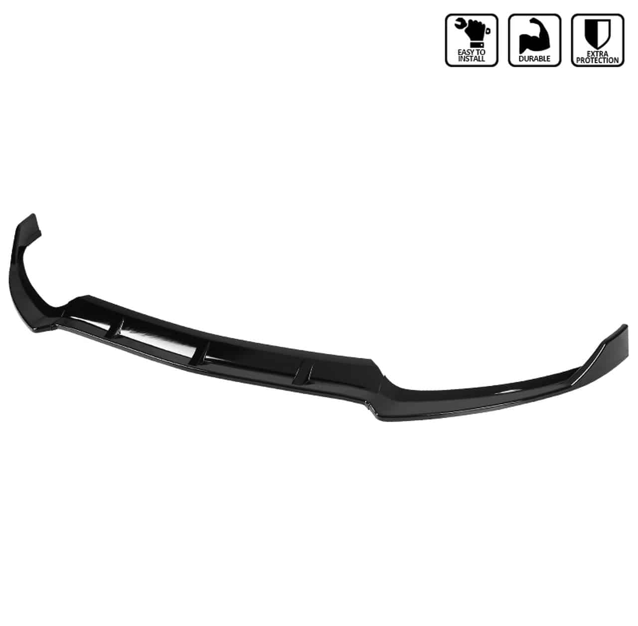 2015-2018 Mercedes Benz W205 C Class Front Bumper Lip - Glossy Black Polyurethane 3PC Splitter for Enhanced Aerodynamics & Sporty Look | Perfect for Car Enthusiasts & Street Racing