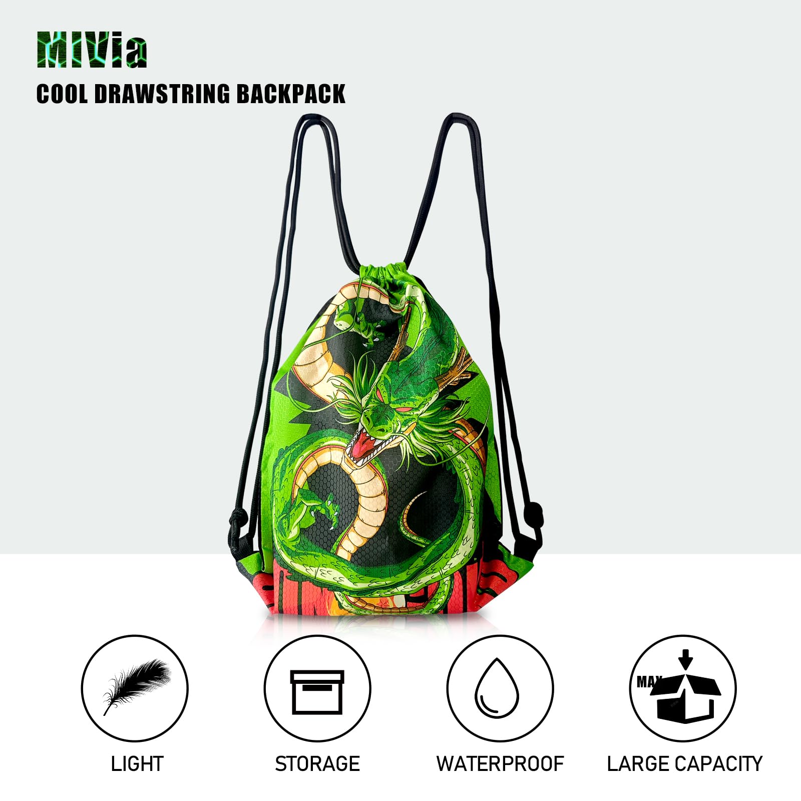MIVIA Anime Gym Drawstring Backpack - 33.5