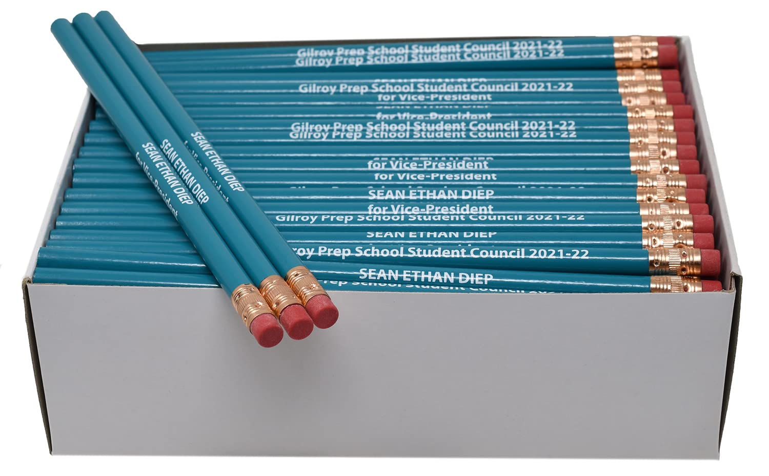 Custom Printed Round Pencils - Bulk 144-Pack | 19 Vibrant Colors | Personalized Promotional Pencils for Schools, Offices & Events | Branded Giveaways & Marketing Tools
