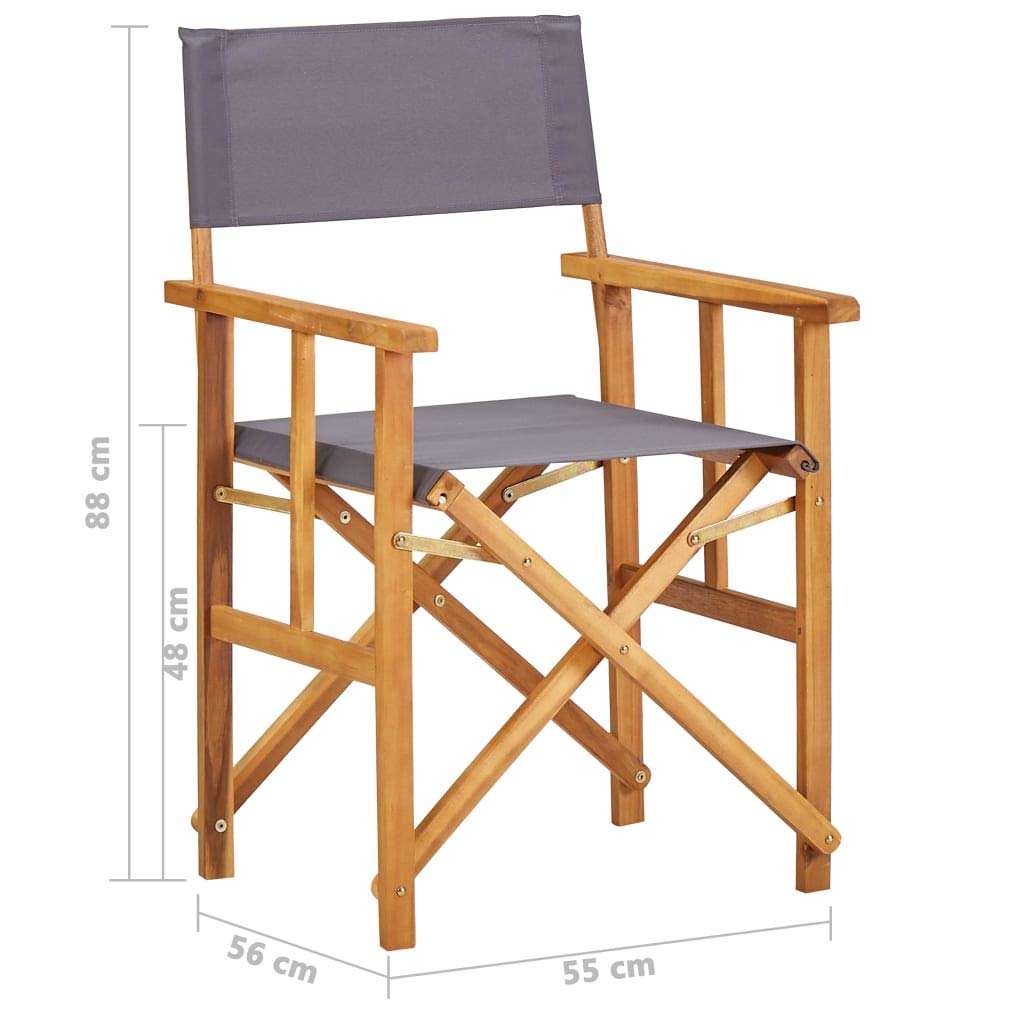 Tidyard Foldable Director's Chairs - Solid Acacia Wood Camping Chairs for Outdoor, Beach, Picnic & Patio Use