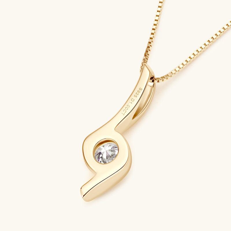 Grace Premium Moissanite Pendant Necklace - 14K Gold Plated Elegant Jewelry for Women, Perfect for Weddings, Anniversaries & Special Occasions