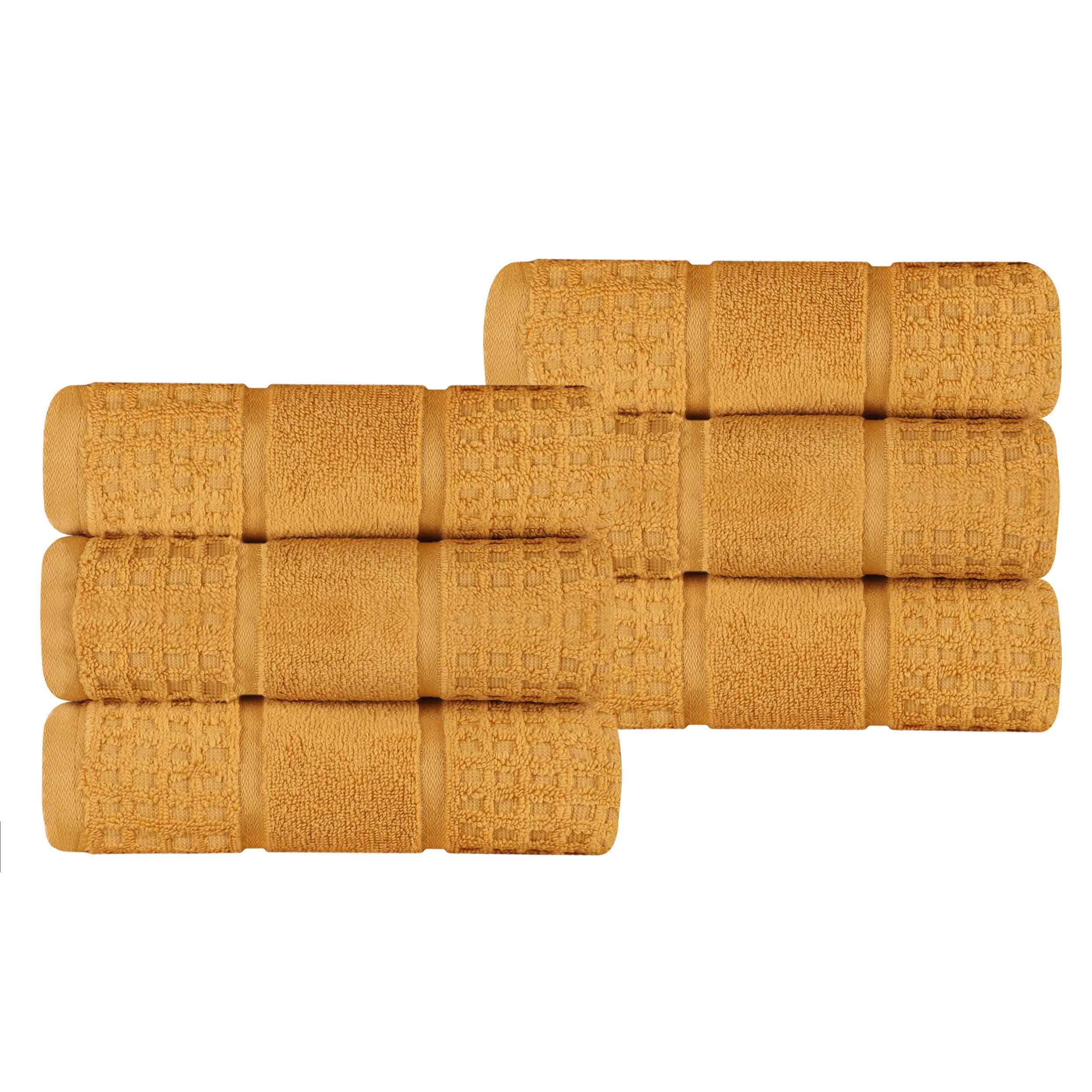 Premium 100% Zero Twist Cotton Waffle Honeycomb Hand Towels - Ultra Soft & Highly Absorbent - Set of 6 Bath Towels for Kitchen, Bathroom & Spa - Eco-Friendly & Quick-Drying