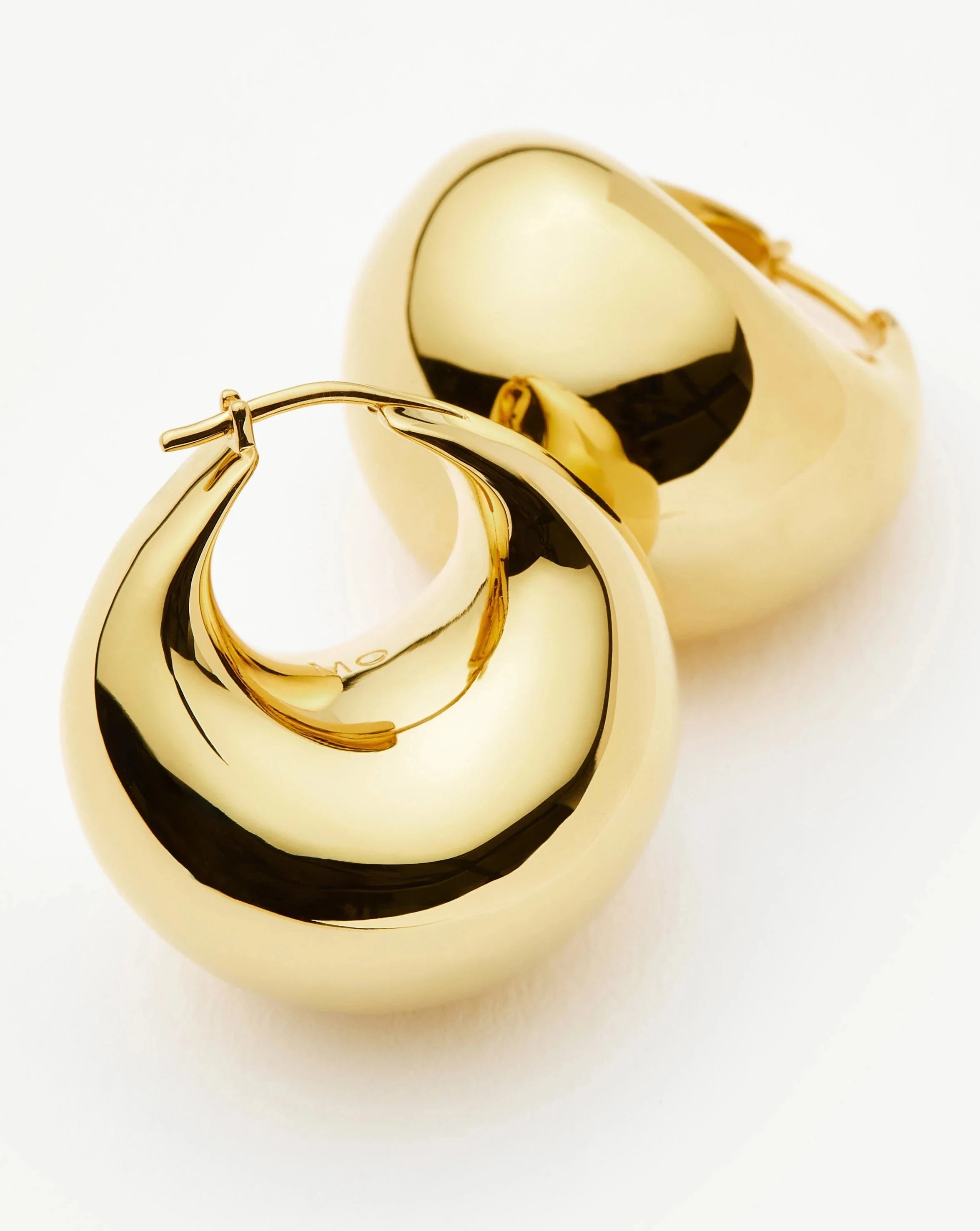 Stylish Sculptural Chubby Dome Medium Hoop Earrings - 18k Gold Plated for Women | Trendy Statement Jewelry for Parties, Weddings & Everyday Wear