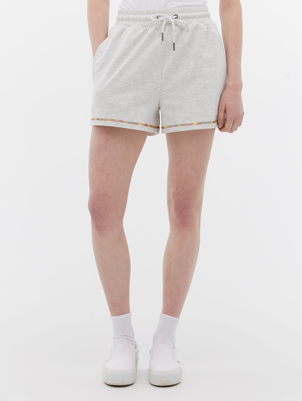 French Terry Shorts for Men & Women - Multi-Color Stitched Casual Lounge Shorts | Perfect for Yoga, Gym, Beach & Summer Vacation