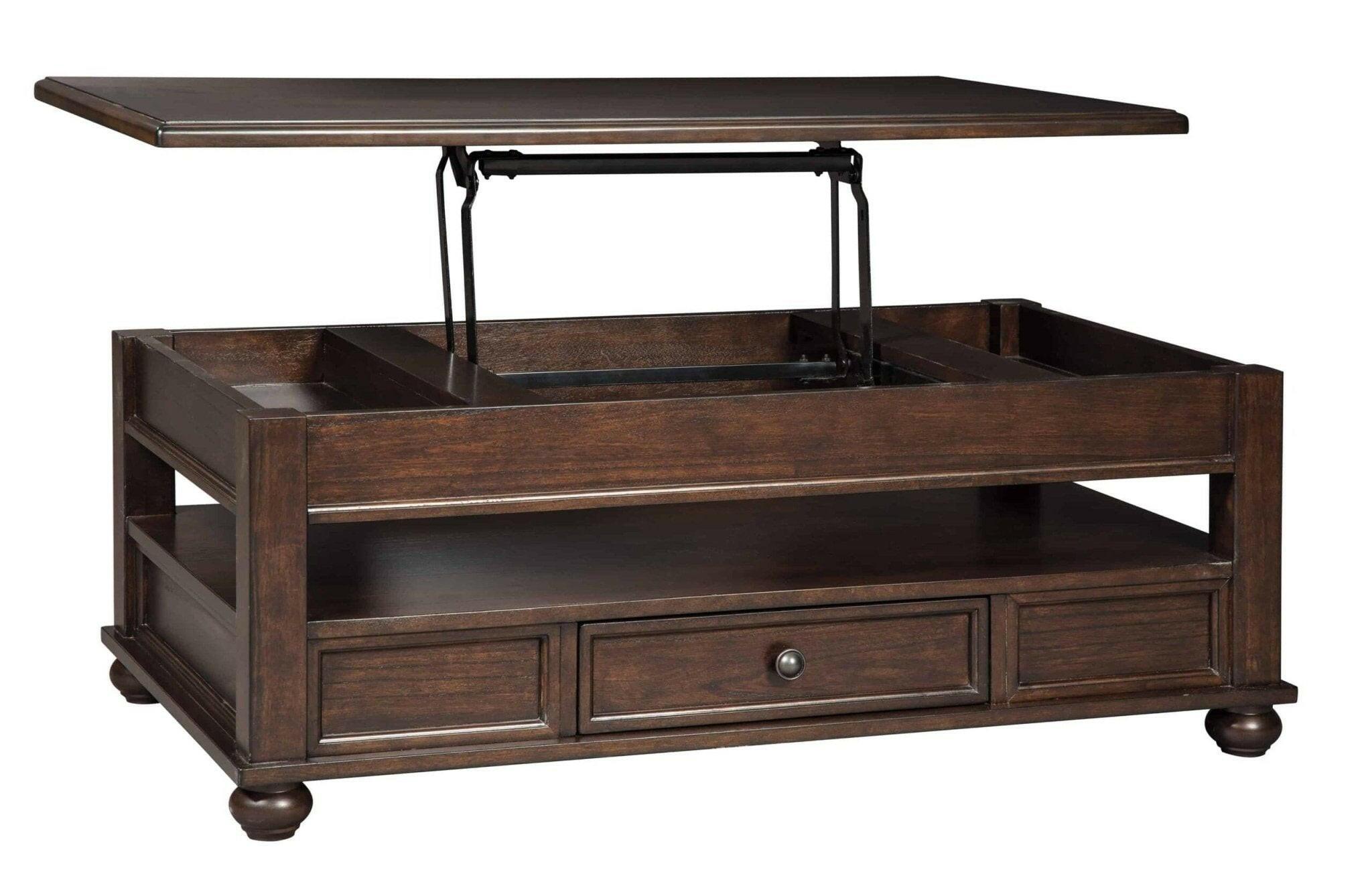 Barilanni Lift Top Coffee Table T9349 - Modern Lift-Top Design with Storage for Living Room, Home Office & Small Spaces - Perfect for Remote Work, Entertaining & Organization