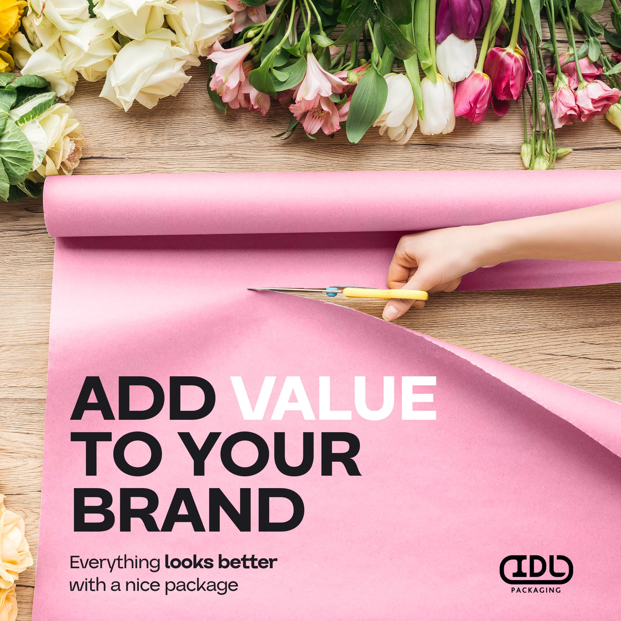 Premium Pink Kraft Paper Roll 18
