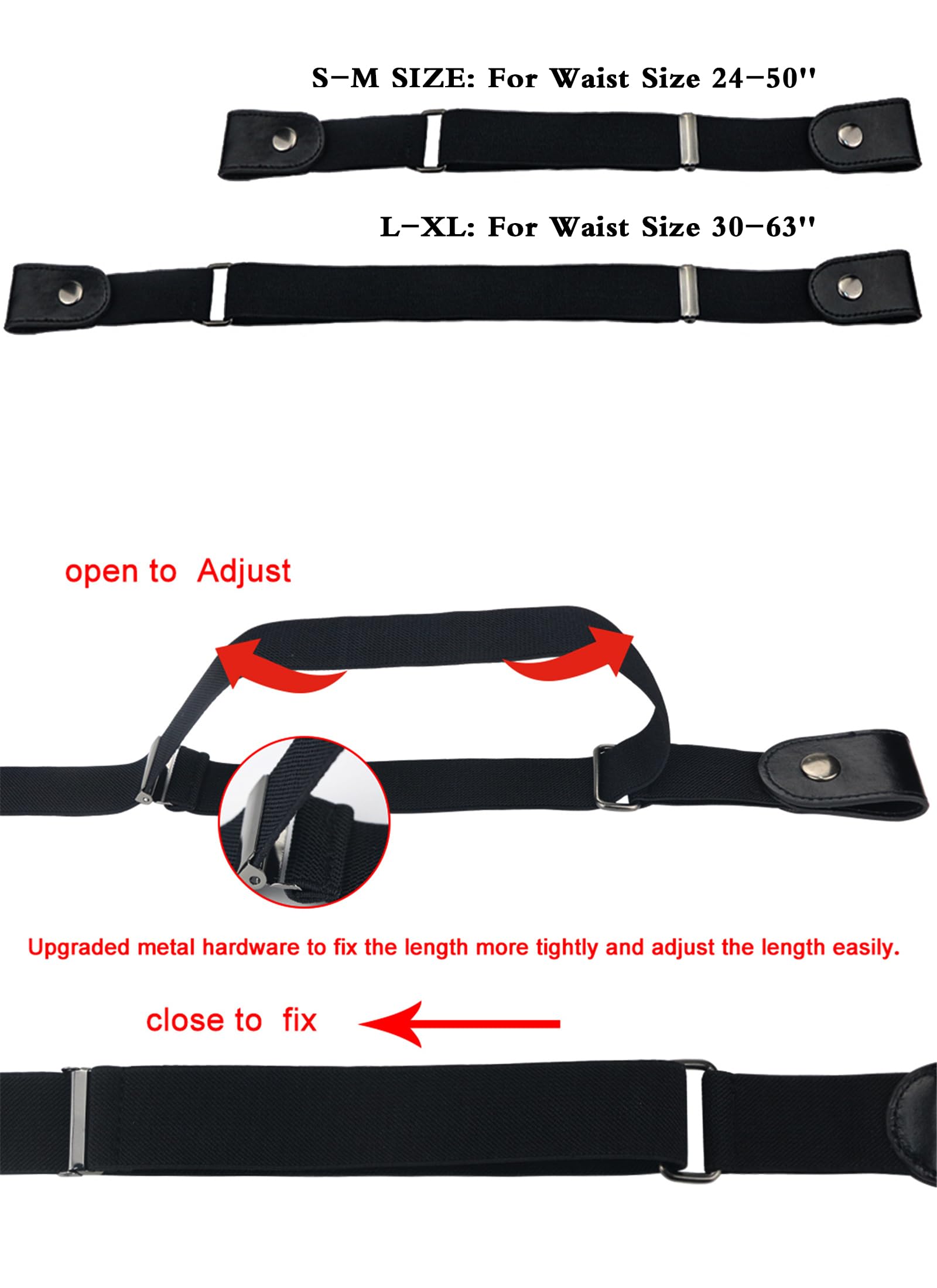 Maikun No Buckle Stretch Belt for Women & Men - Invisible Elastic Waistband for Jeans, Pants & Dresses | Perfect for Casual Wear, Office & Travel