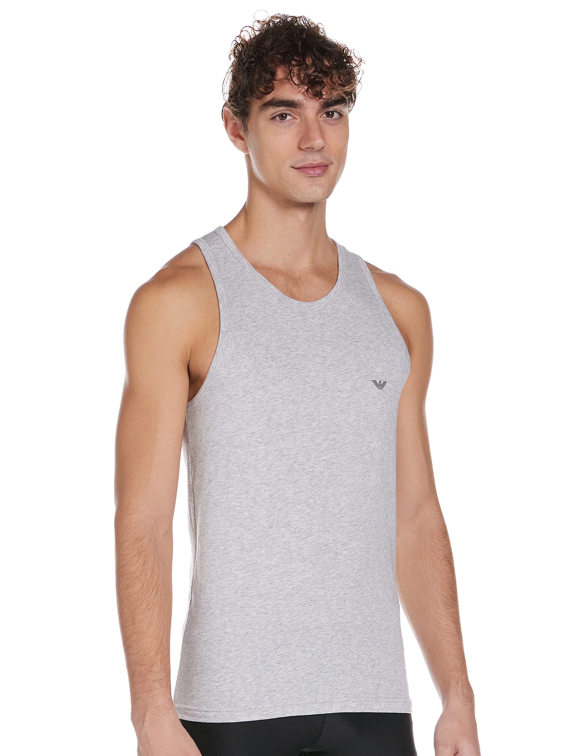 Emporio Armani Premium Cotton Stretch Men's Vest - Marl Grey | Comfortable & Stylish Casual Wear for Everyday Outfits