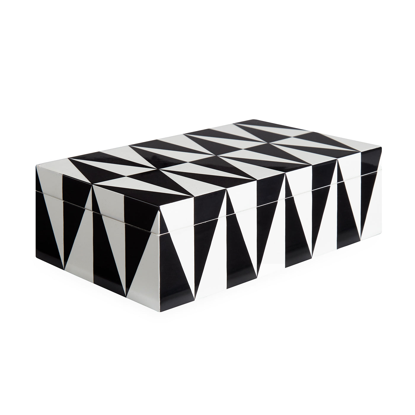 Modern Op Art Lacquer Box - Medium Size | Handcrafted Geometric Design Jewelry Storage & Home Decor | Perfect for Organizing Rings, Earrings & Small Treasures