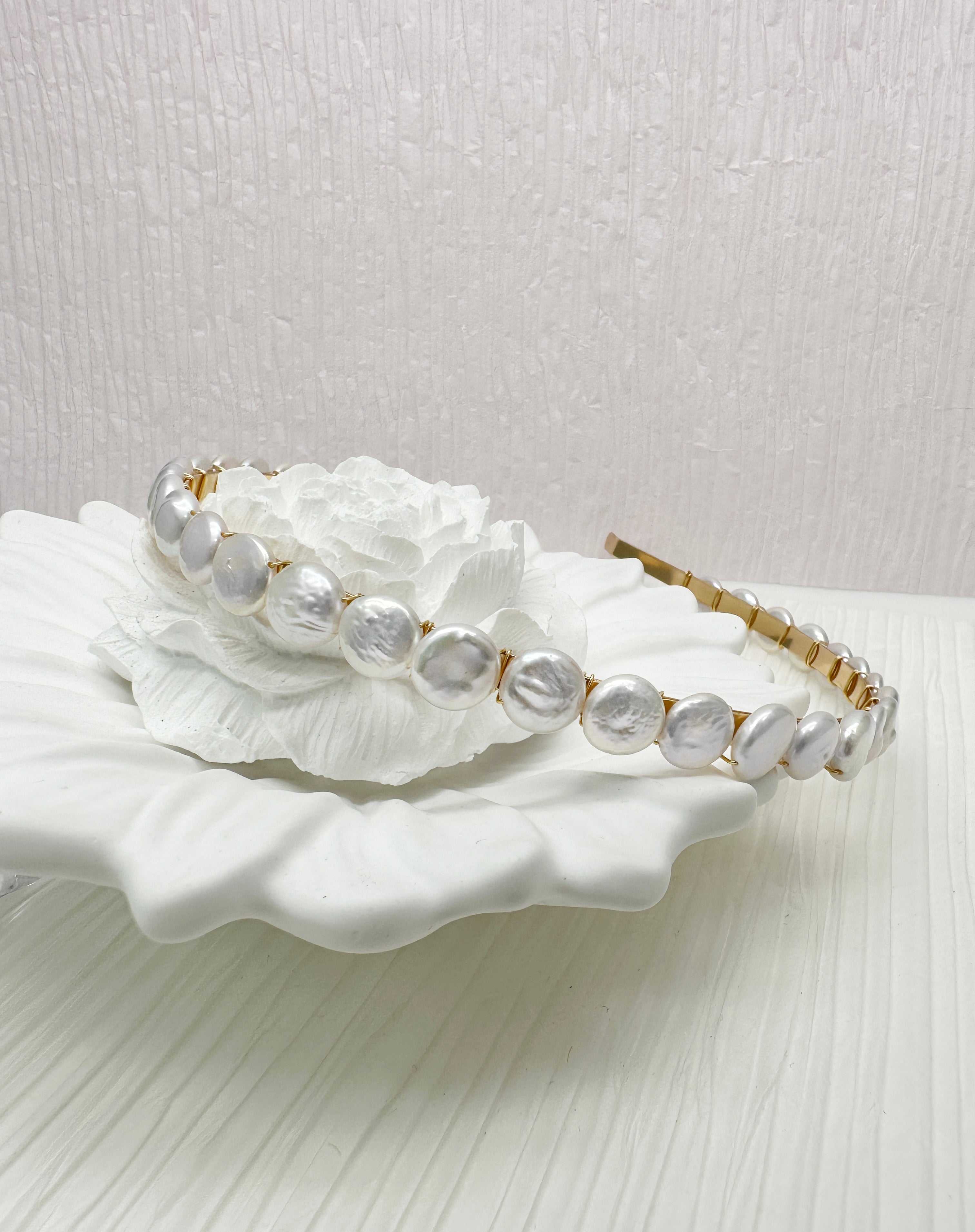 Elegant Round Freshwater Pearl Headband LH003 - Perfect for Weddings, Parties & Everyday Fashion Accessories