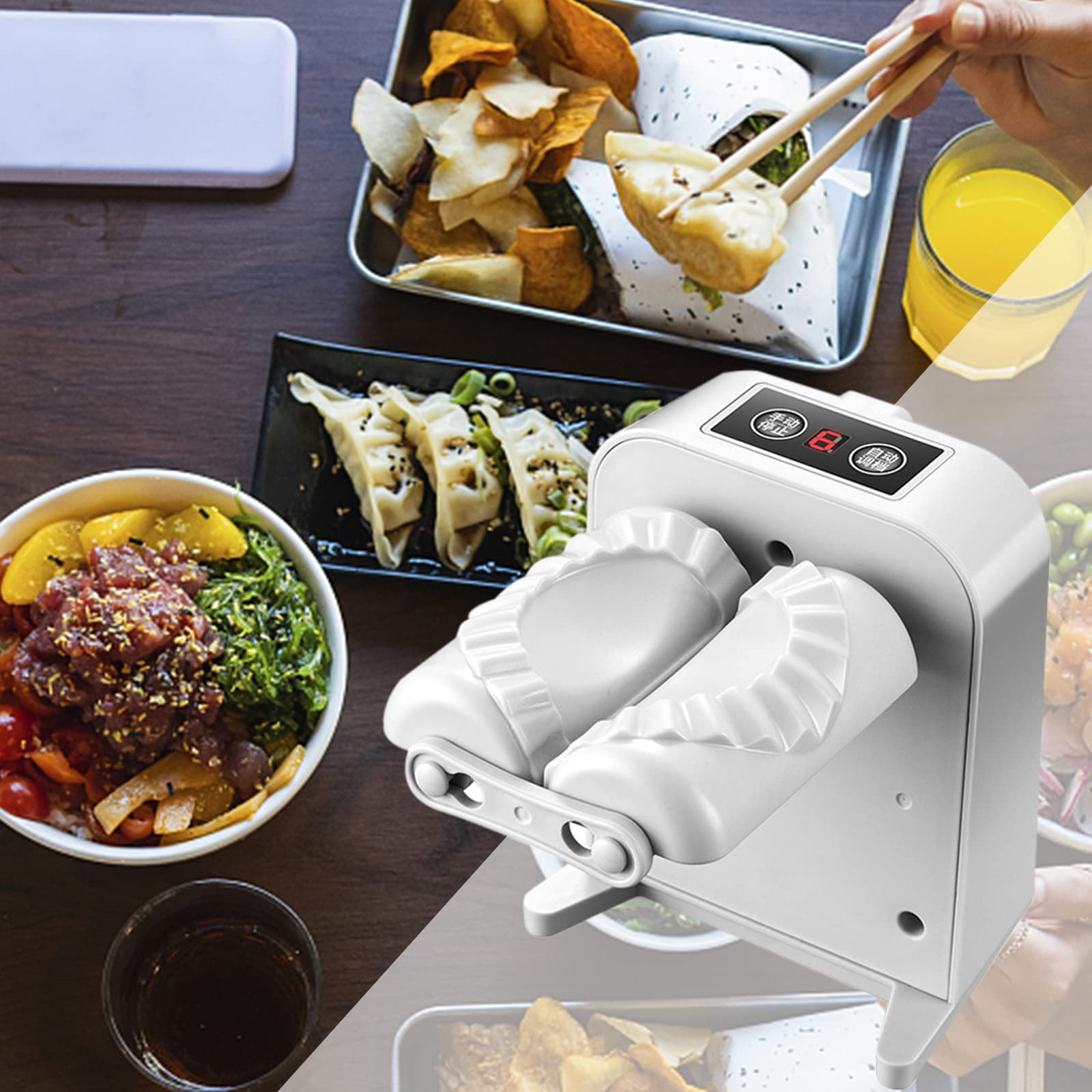 Automatic Dumpling Maker Machine - Maxant Electric Dumpling Maker for Home & Restaurant, Quick Dumpling & Empanada Maker Tool with Mould - Perfect for Asian Cuisine, Family Cooking, and Commercial Kitchen Use