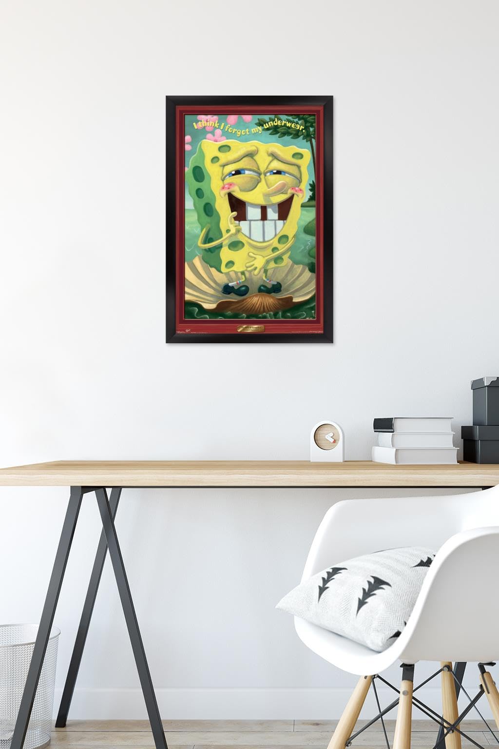 Trends International Nickelodeon SpongeBob SquarePants Underwear Wall Poster - 14.725 x 22.375 Inches, Black Framed Version - Perfect for Kids' Room Decor, Teen Bedroom, and Cartoon Lovers