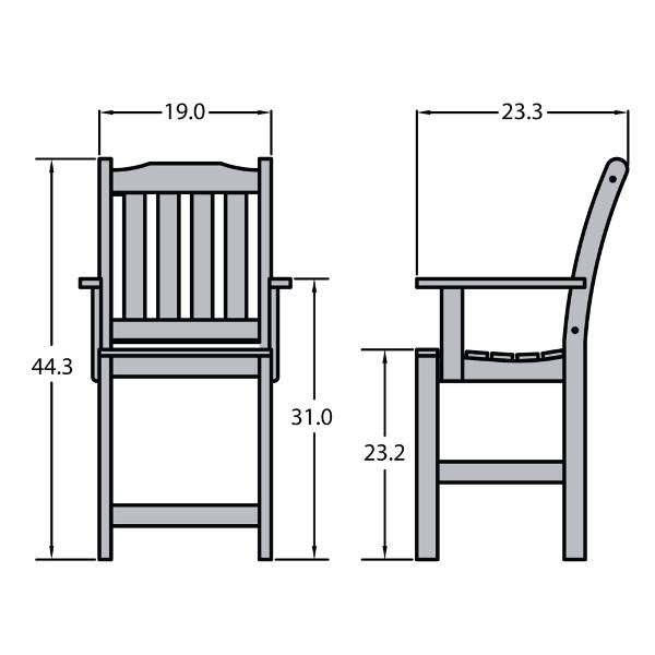 Lehigh Counter Height Outdoor Armchair - Patio Bar Stool with Weather-Resistant Design for Backyard, Deck, and Poolside Use