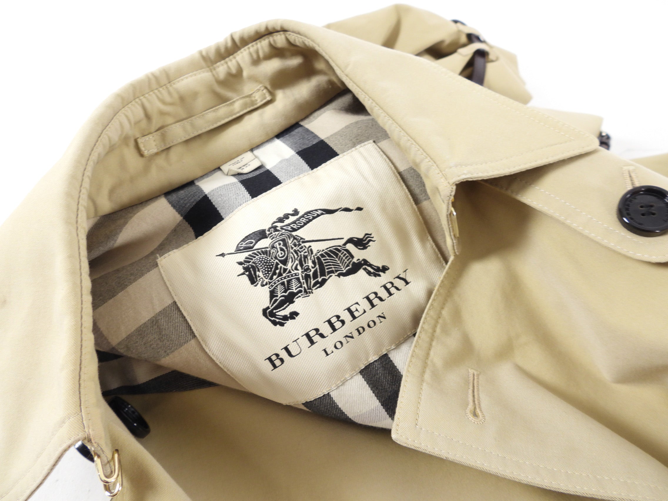 Burberry Short Trench Coat with Leather Cuff Details | Waterproof Outerwear for Women | Perfect for Business, Travel & City Styling in USA