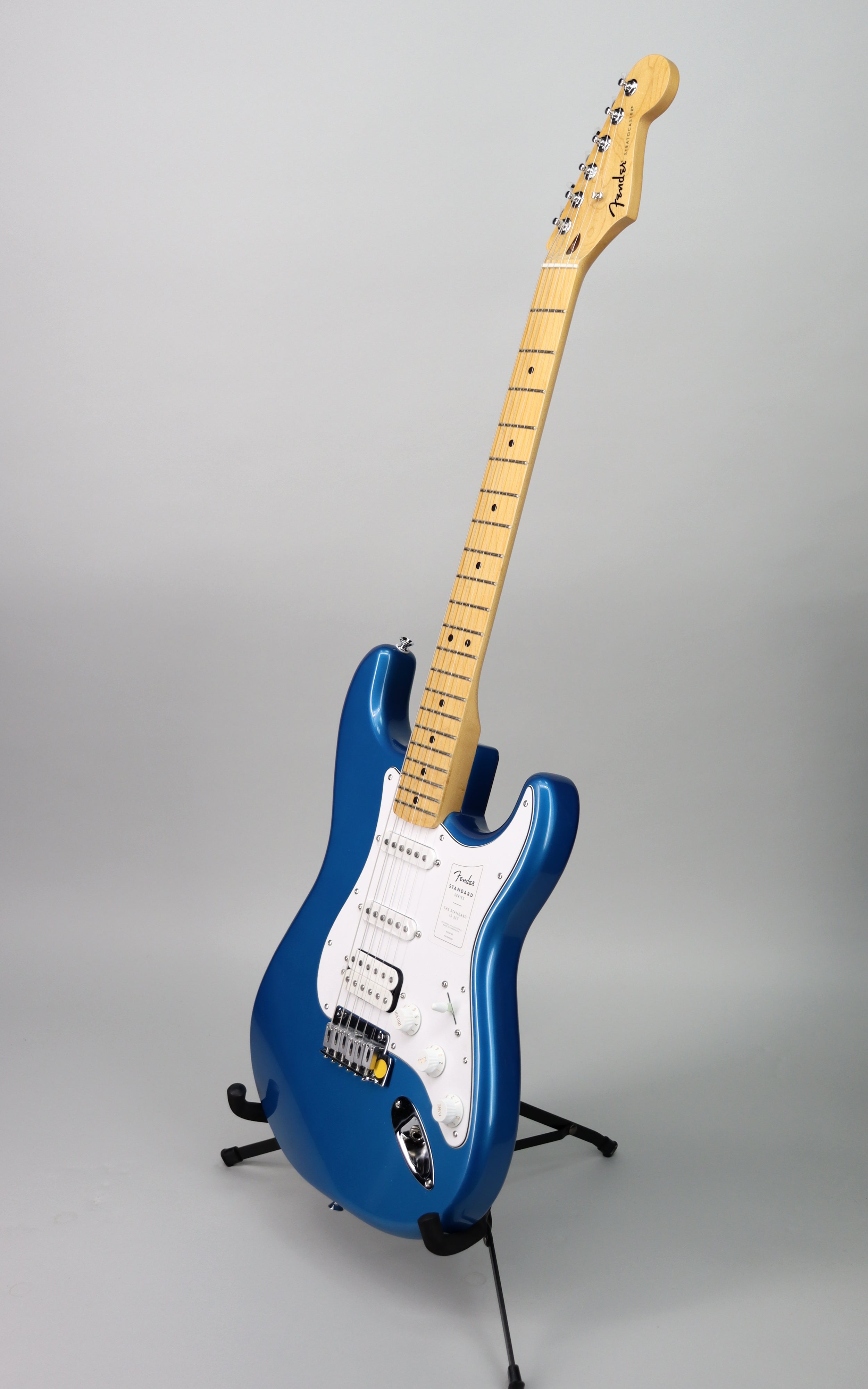 Fender Standard Stratocaster HSS Electric Guitar Bundle with Mustang LT25 Amplifier - Aqua Marine Metallic Finish for Home Practice & Live Performances