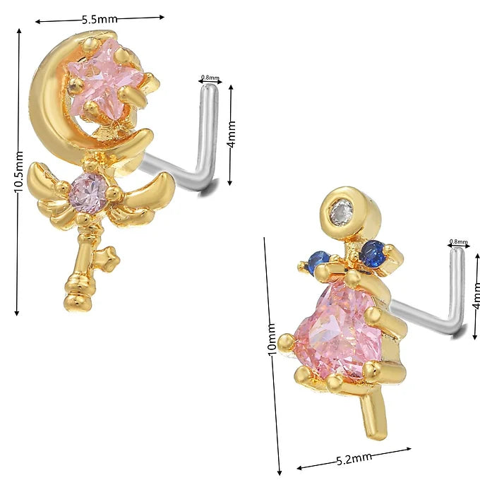 20G Surgical Steel Cute Lollipop L Bend Nostril Ring - Hypoallergenic Nose Piercing Jewelry for Women | Perfect for Everyday Wear, Parties & Special Occasions | BD045