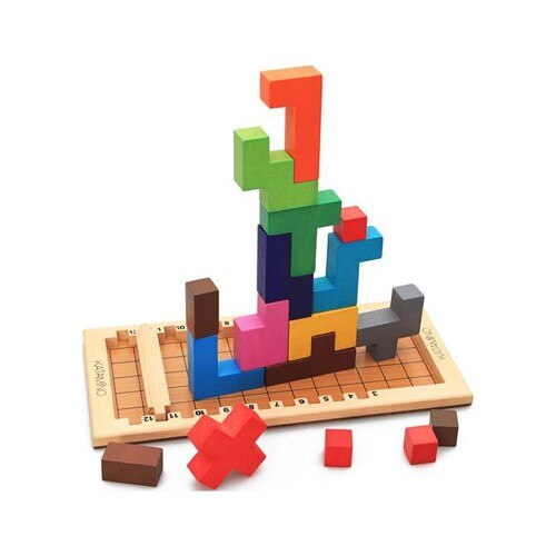 Katamino Family Wooden Puzzle Game - Educational Brain Teaser for Kids & Adults - Perfect for Family Game Night & Classroom Learning Activities