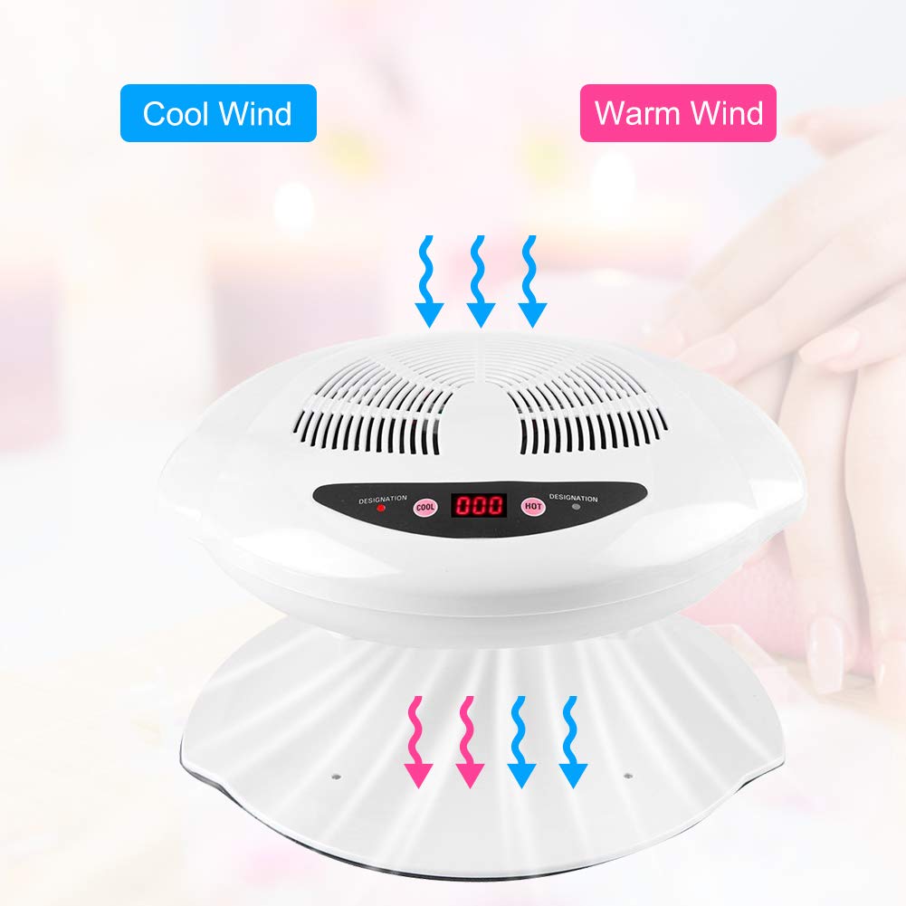 Professional Nail Dryer with Intelligent Sensor - Hot & Cold Air Nail Polish Drying Fan for Fast Manicure (110V, White) | Perfect for Home Salon, Nail Art Studio & DIY Gel Polish Application