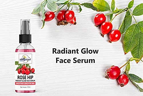 ABHIGAMYAH Rose Hip Radiant Glow Face Serum - Lightweight Non-Greasy Moisturizer for All Skin Types | Natural, Paraben & Sulfate Free, Vegan (2-Pack, 50ml) | Hydrating Facial Treatment for Day & Night Skincare Routine