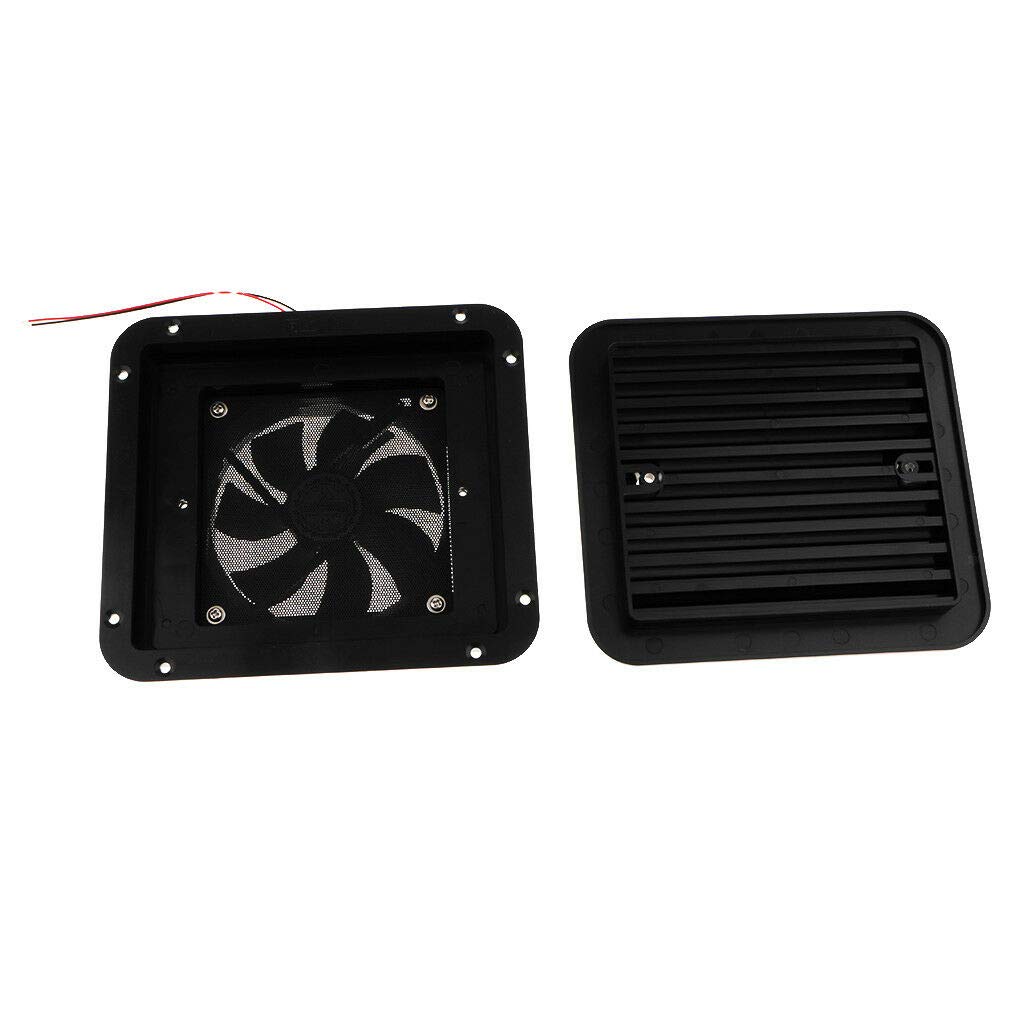 MACHSWON 12V RV Ventilation Fan - Durable Plastic RV Camping Cooling Fan for Motorhome, Trailer & Caravan - Black Side Air Vent & Exhaust Fan | Perfect for RV Travel, Road Trips & Outdoor Adventures