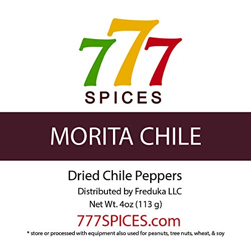 Authentic Mexican 4oz Morita Chipotle Dried Whole Chile Peppers - Spicy Chili Pods for Cooking, Heat-Sealed Resealable Bag - Perfect for Tacos, Salsas, and BBQ Rubs