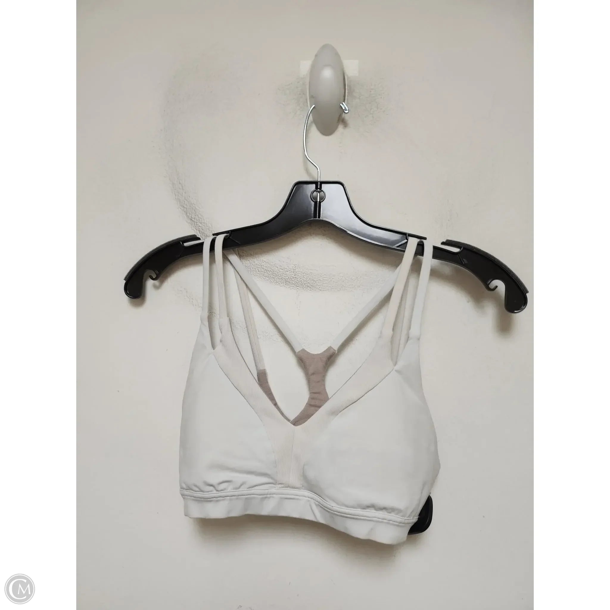 Lululemon Women's White Athletic Sports Bra Size 4 - High Support Workout Top for Running, Yoga & Gym