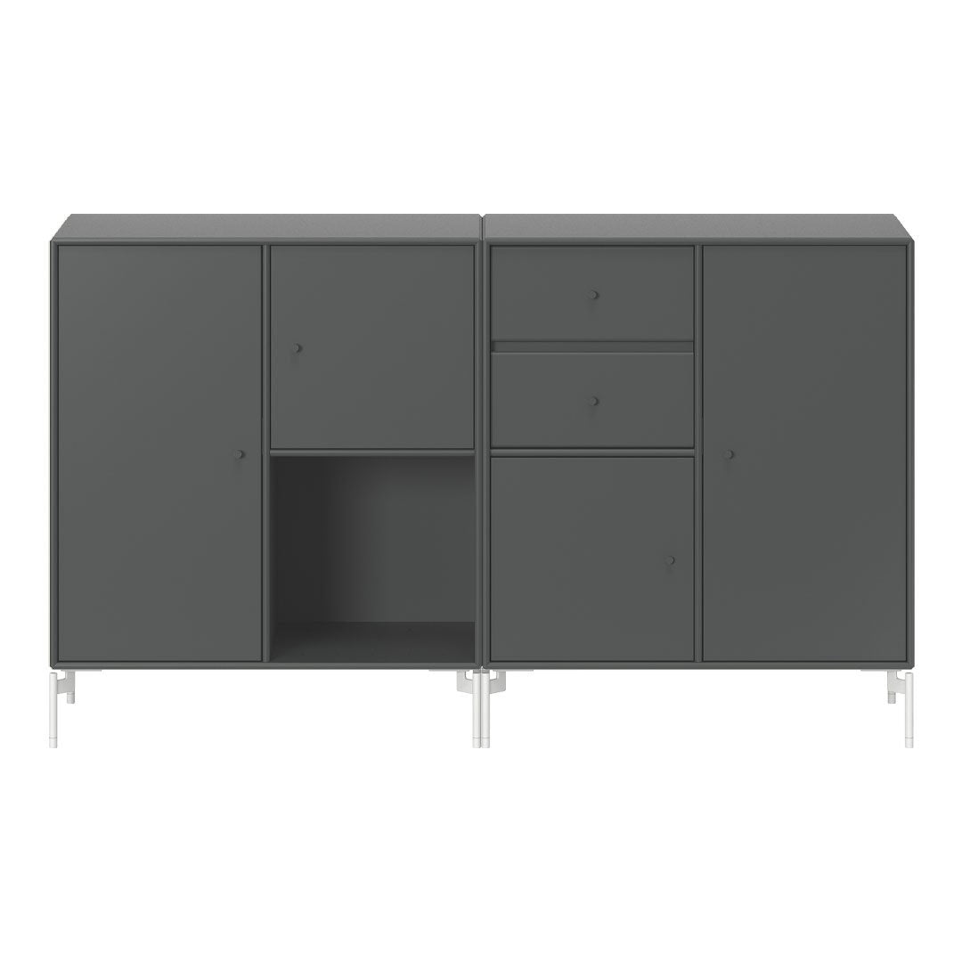 Modern Couple Sideboard with Sturdy Wooden Legs - Stylish Storage Cabinet for Living Room, Bedroom, or Entryway
