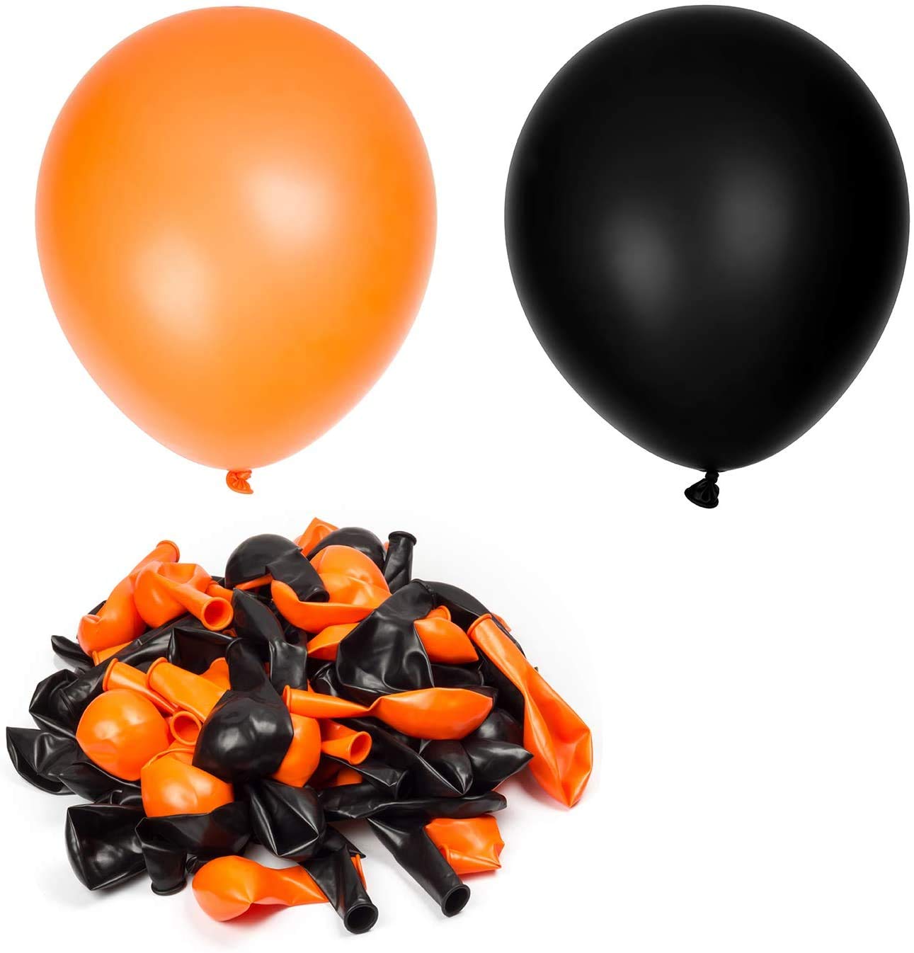 Halloween Balloon Garland Kit - 84 Pack Black Orange White Latex Balloons with 3D PVC Bat Decorations for Halloween Party Supplies | Perfect for Home, School & Office Halloween Decorations