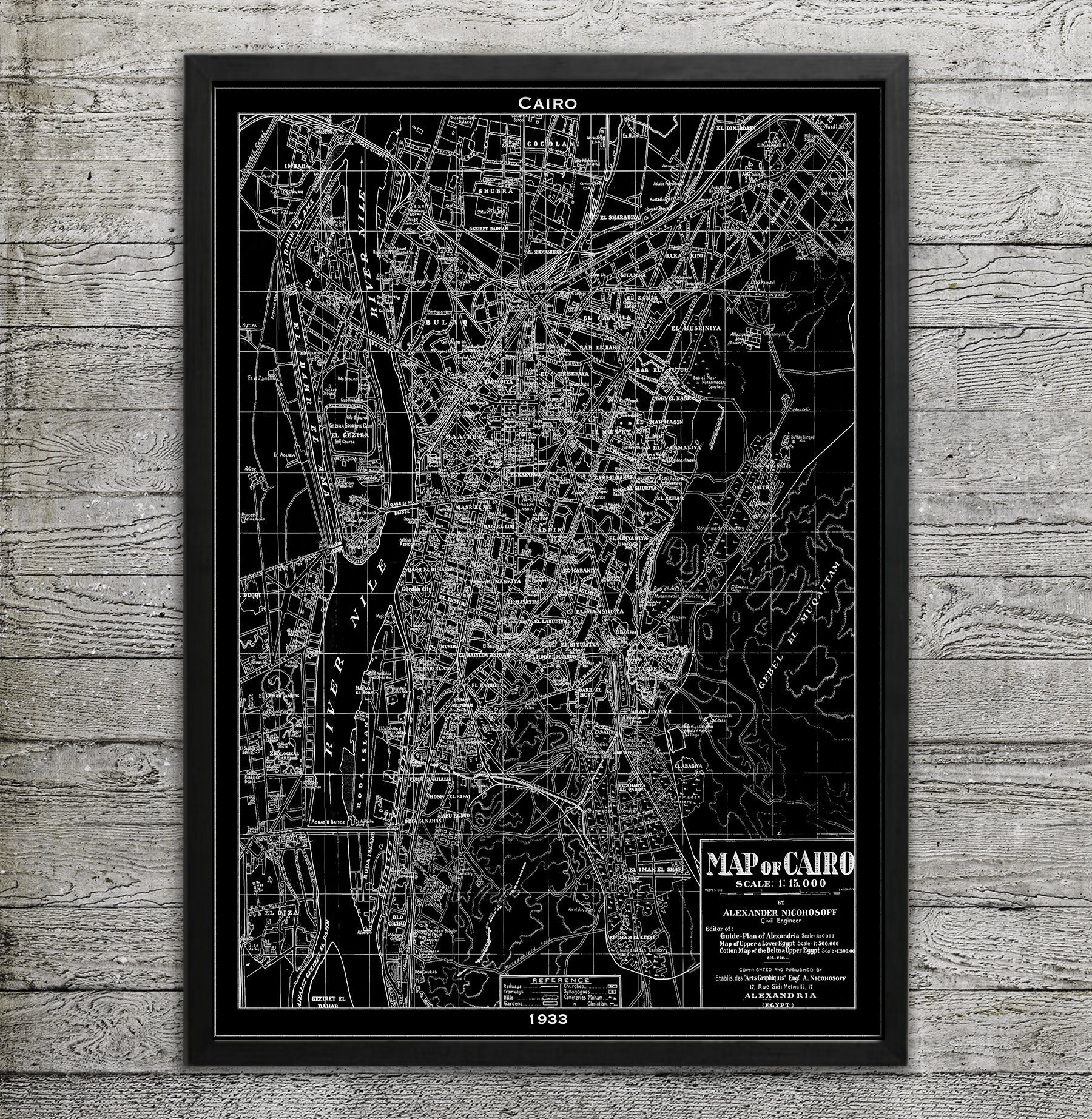 Vintage Cairo Map Print - Wall Art for Home & Office Decor