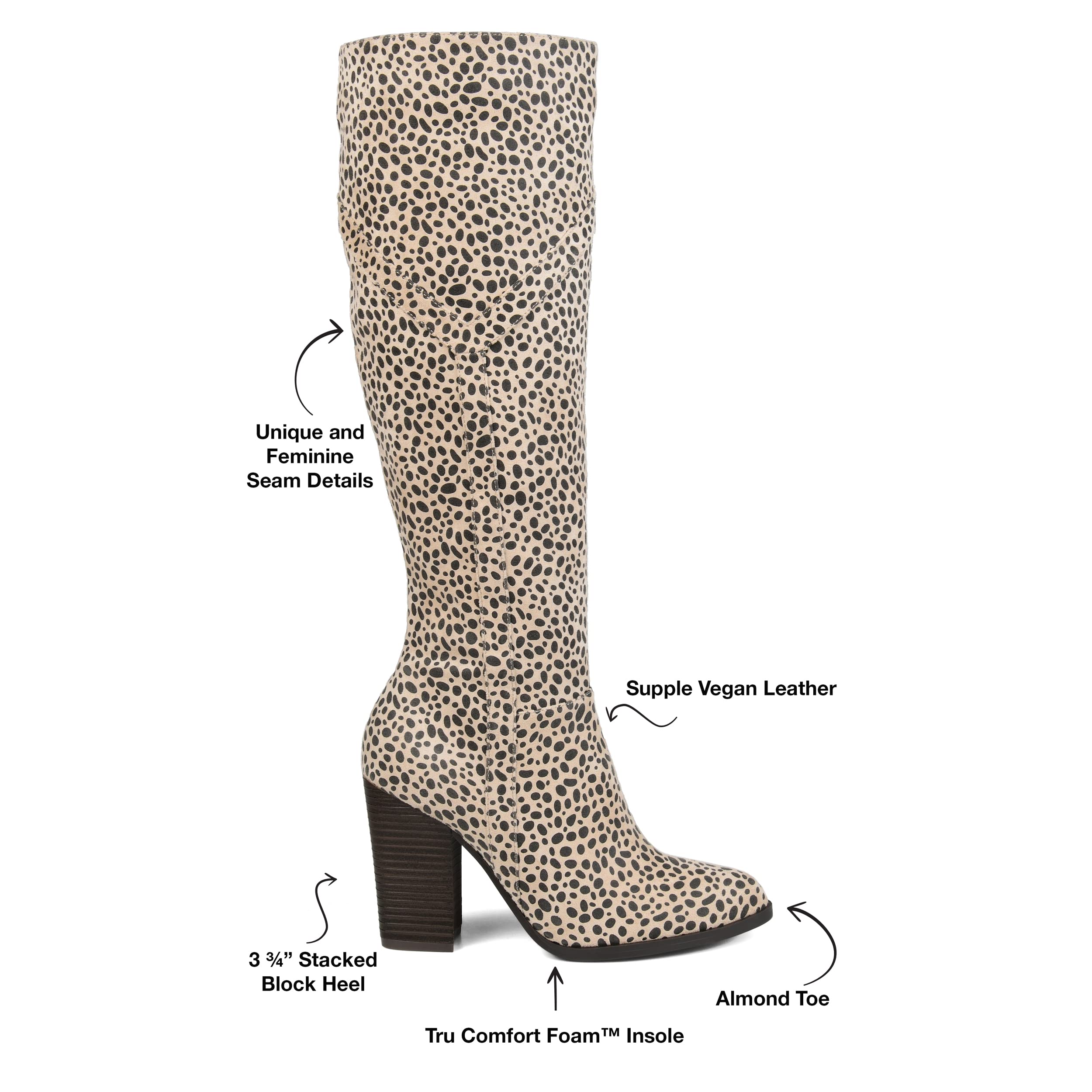 JC JOURNEE COLLECTION Women's Knee High Boots - Stylish Leather Riding Boots with Side Zipper, Comfortable Mid-Calf Winter Boots for Women - Perfect for Office, Dating & Winter Outfits