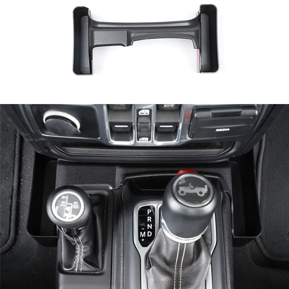 Hgcar ABS Center Console Gear Tray & Shift Storage Box Organizer - Compatible with Jeep Wrangler JL & Gladiator JT (2018-2021 Models) - Perfect for Car Organization & Small Item Storage