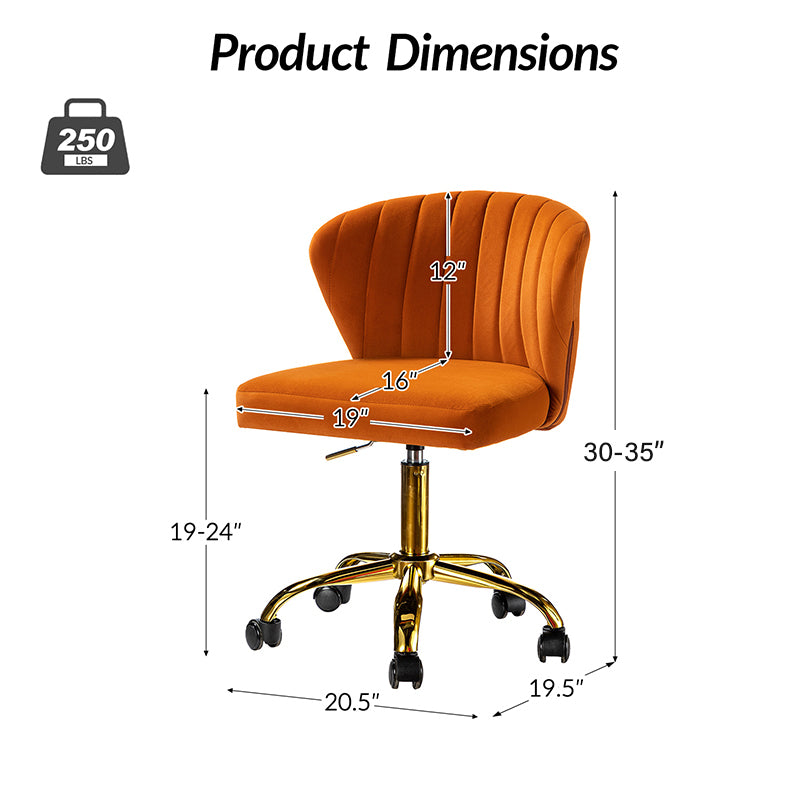Premium Chandra Velvet Office Chair - Ergonomic Executive Desk Chair with Lumbar Support for Home & Office Workspaces - Comfortable Modern Computer Chair for Long Hours of Sitting