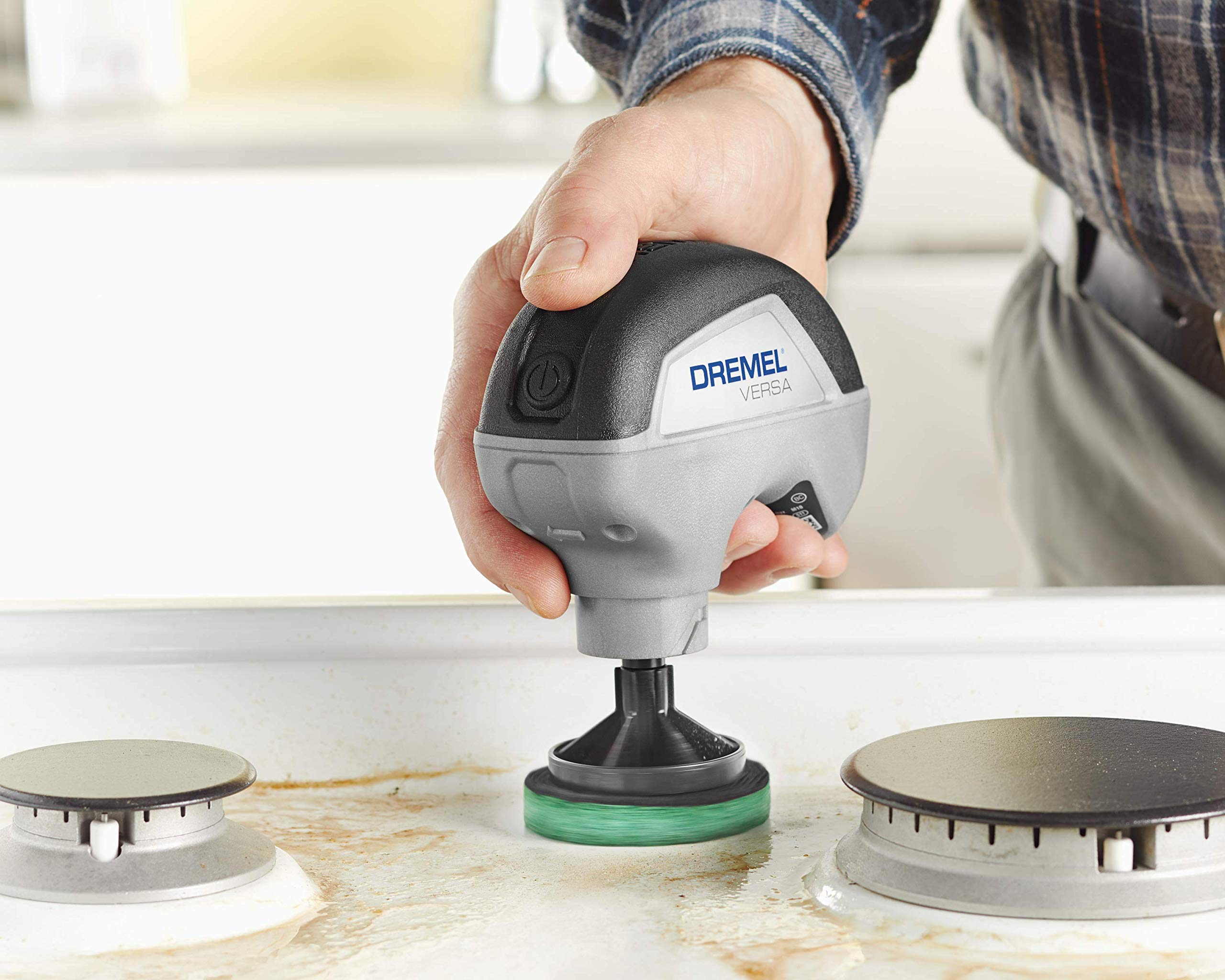 Dremel Versa Power Scrubber PC367-3 - Heavy Duty Cleaning Pads for Kitchen, Pots, Pans, Oven Racks & Grill Grates - Perfect for Deep Cleaning, Stain Removal & Tough Grease (3-Pack) - Ideal for Home Kitchen, Outdoor BBQ & Camping Cookware