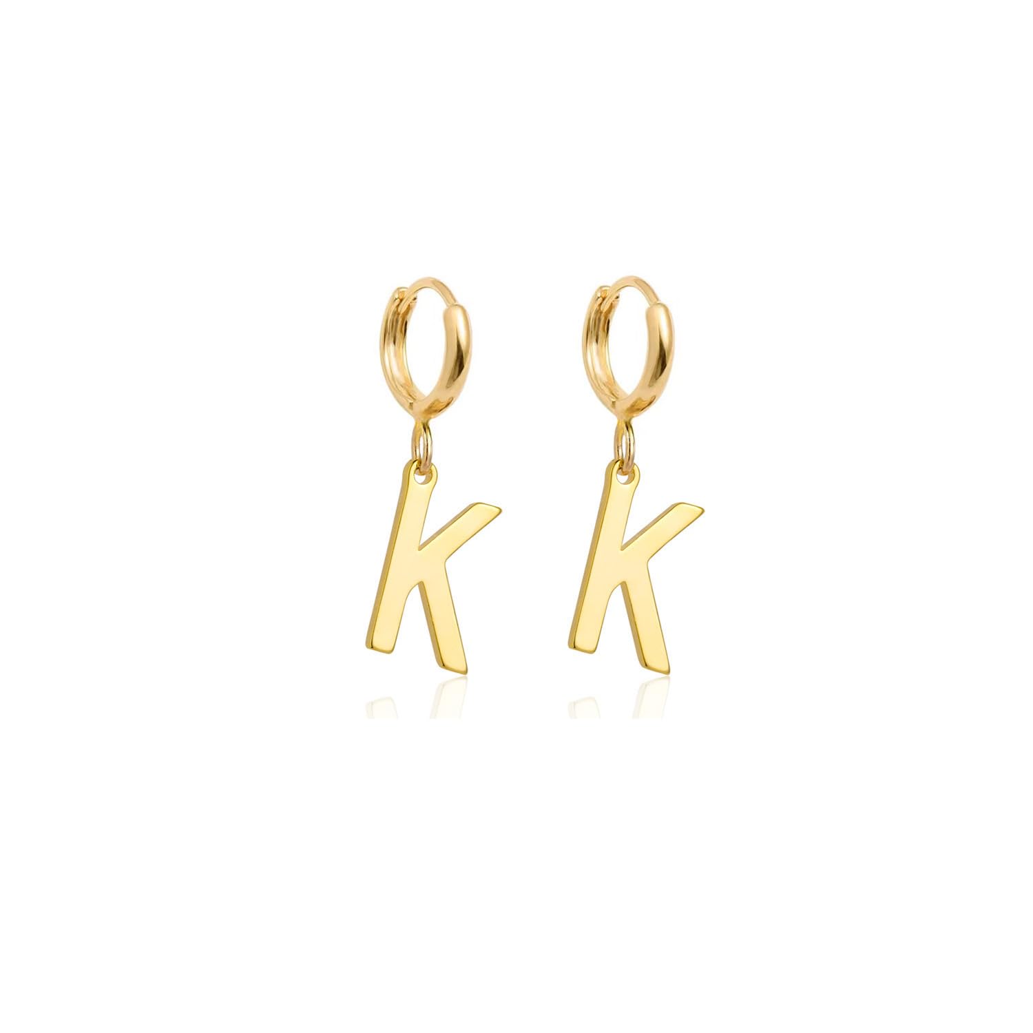 14K Gold Plated Initial Letter Earrings for Women - Dainty Dangle Hoop Earrings with Personalized Monogram - Perfect for Everyday Wear, Gifts & Special Occasions