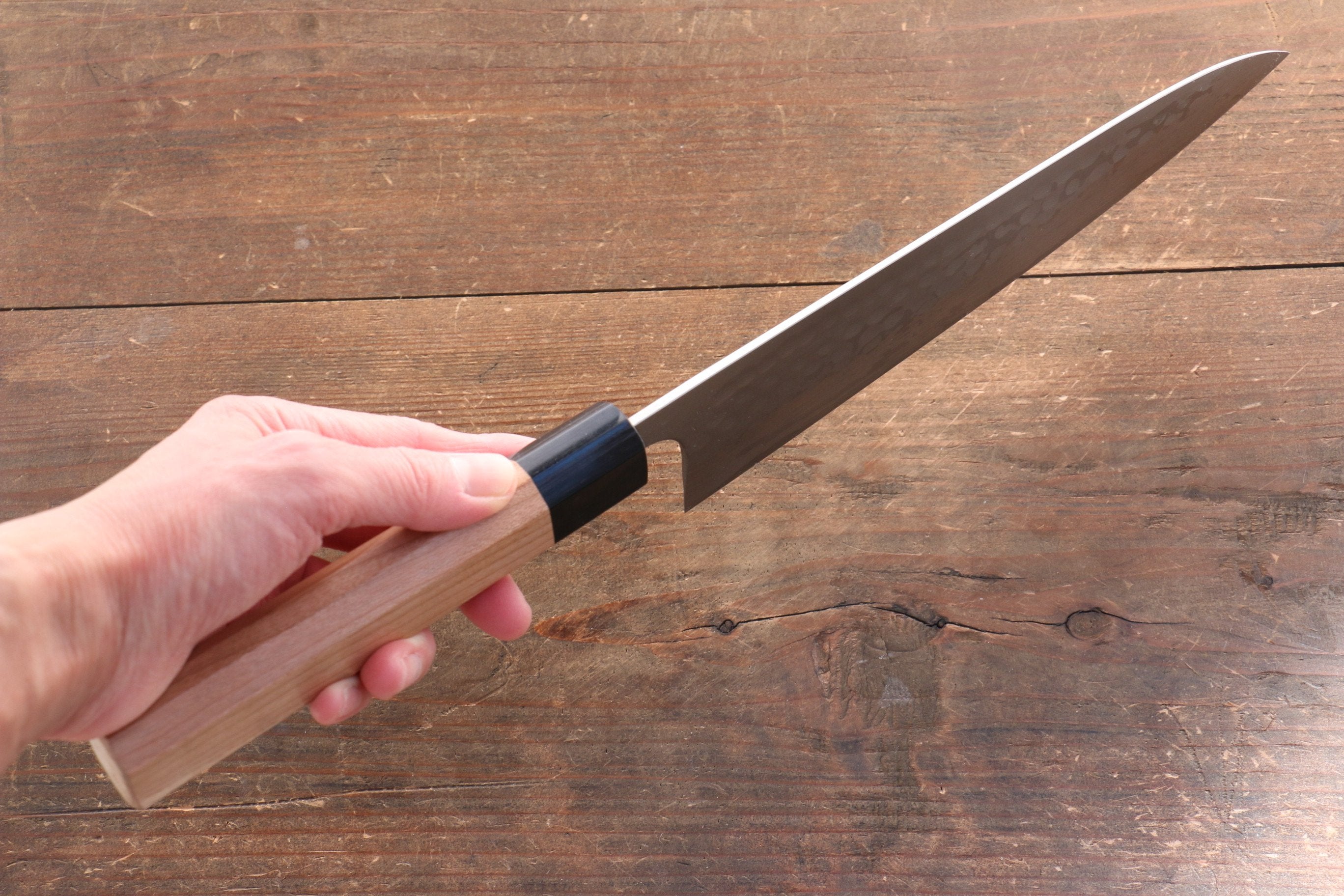 Nao Yamamoto SRS13 Black Damascus Gyuto 210mm Japanese Chef Knife with Cherry Blossom Handle - Premium Kitchen Knife for Sushi, Meat Cutting & Professional Cooking