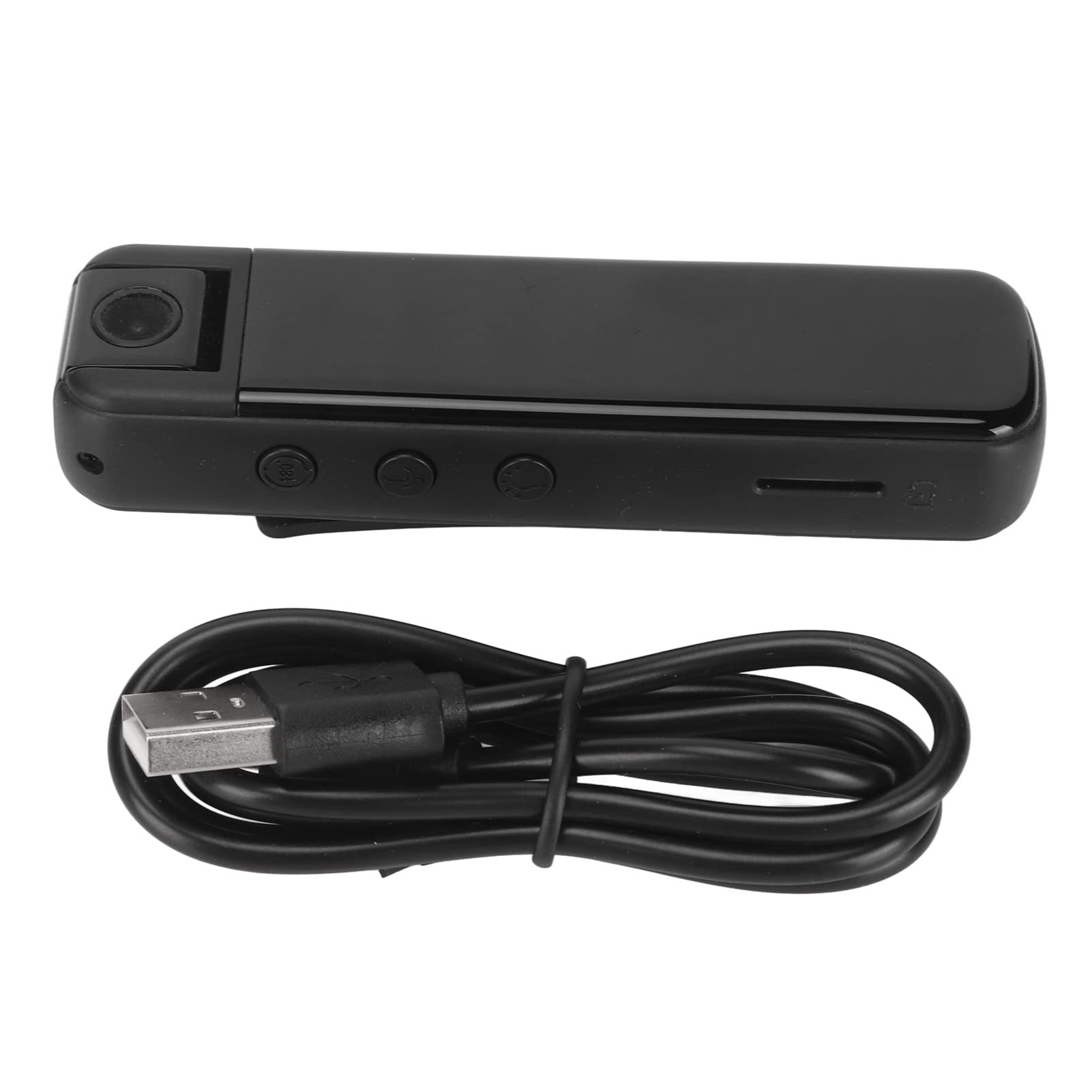 1080P Body Camera with Night Vision - Wearable Mini Security Camera for Riding, Home & Office - USB C Clip-On Video Recorder for Police, Security Guards & Outdoor Activities