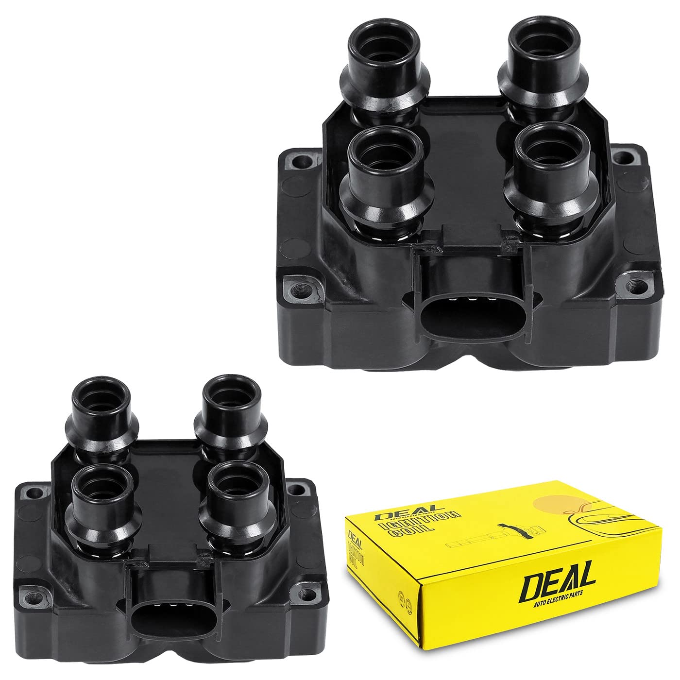 2 Pack Ignition Coil Replacement for Ford Escort/Tracer 626/Contour/Cougar/B2300/Mustang/Expedition - Compatible with L4 V8 Engines - Replaces FD487 DG435 DG449 DG457 - Perfect for Engine Performance & Smooth Driving